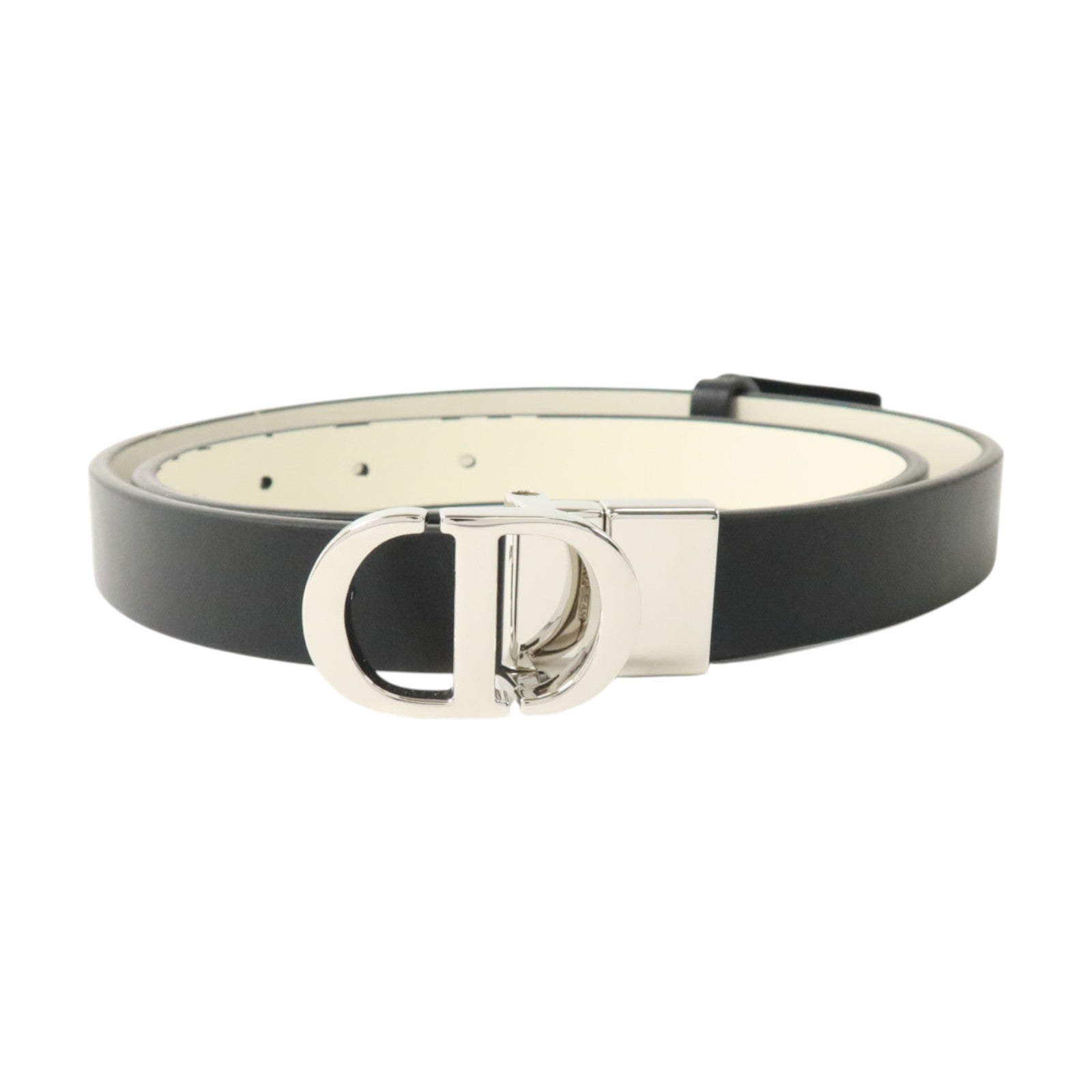 Dior 牛皮皮革30 Montaigne Reversible Belt 80cm銀扣皮帶