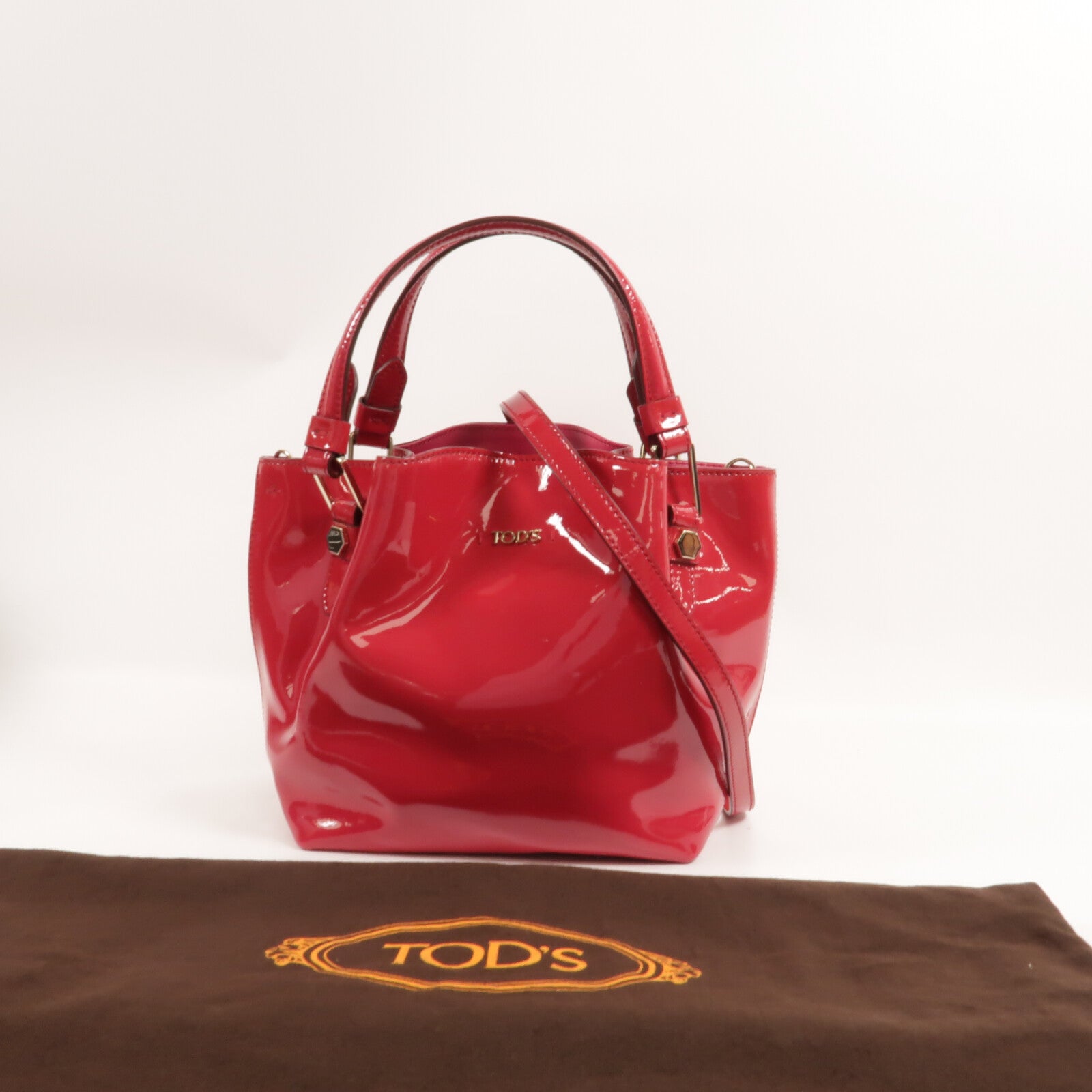 TOD'S 漆皮皮革Shoulder Bag手挽肩背兩用袋