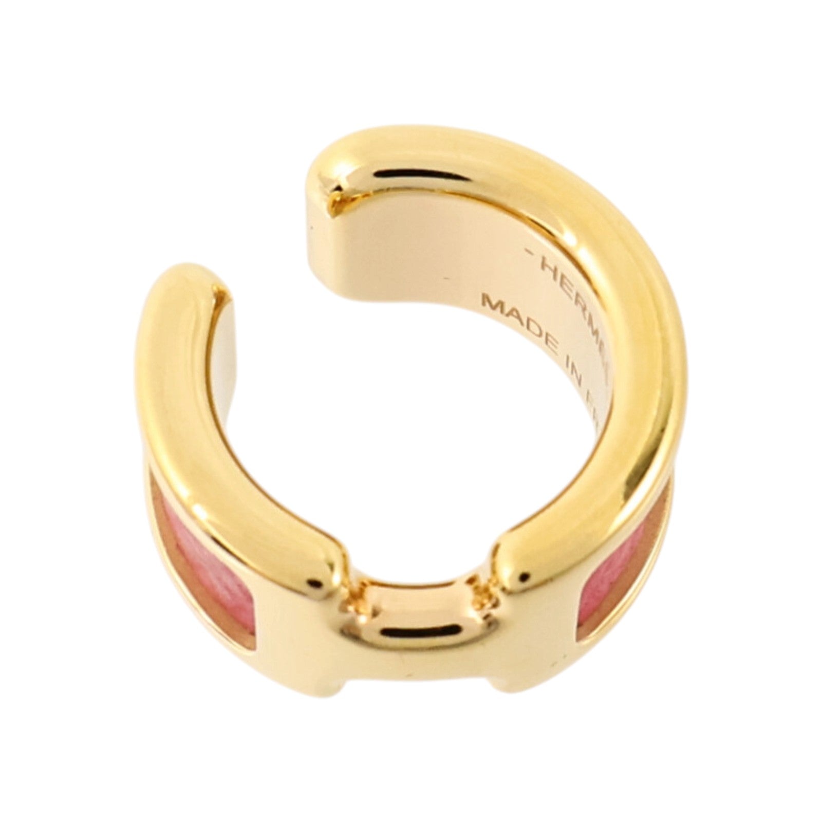 HERMES Epsom皮革/金屬Olympe Ear Cuff耳夾