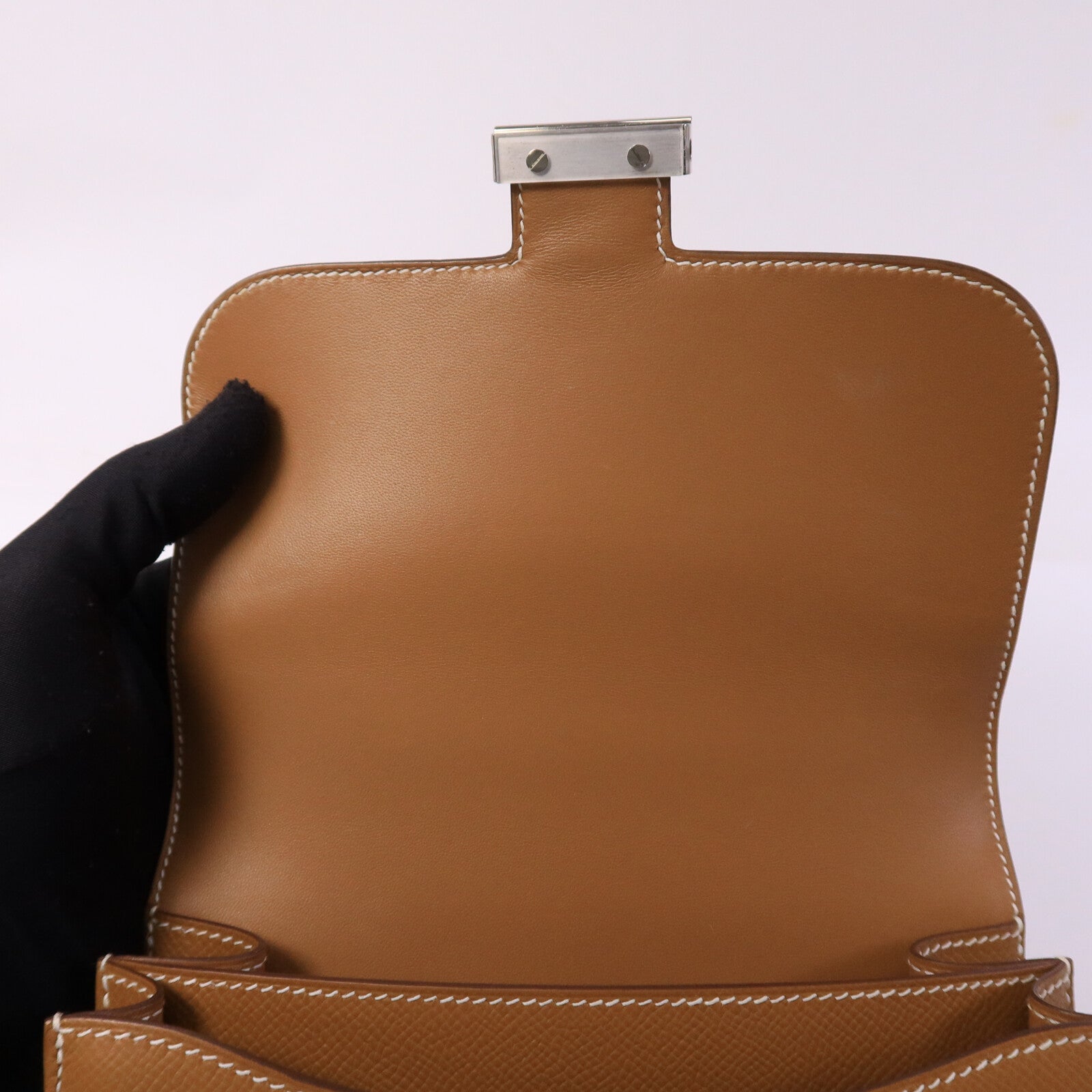 HERMES Epsom皮革Constance Mini肩背袋Gold