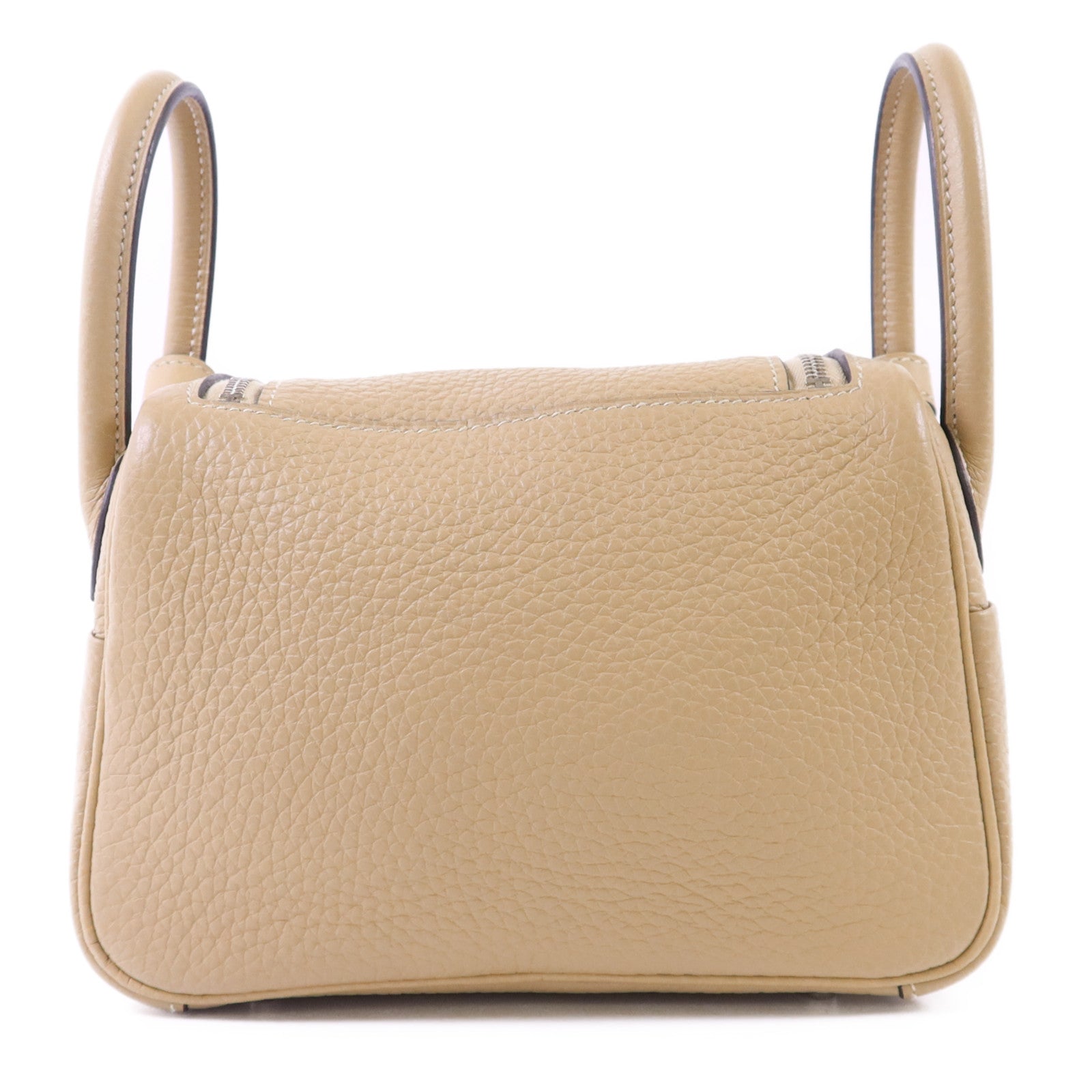 HERMES Clemence皮革Mini Lindy銀扣手挽肩背兩用袋Trench