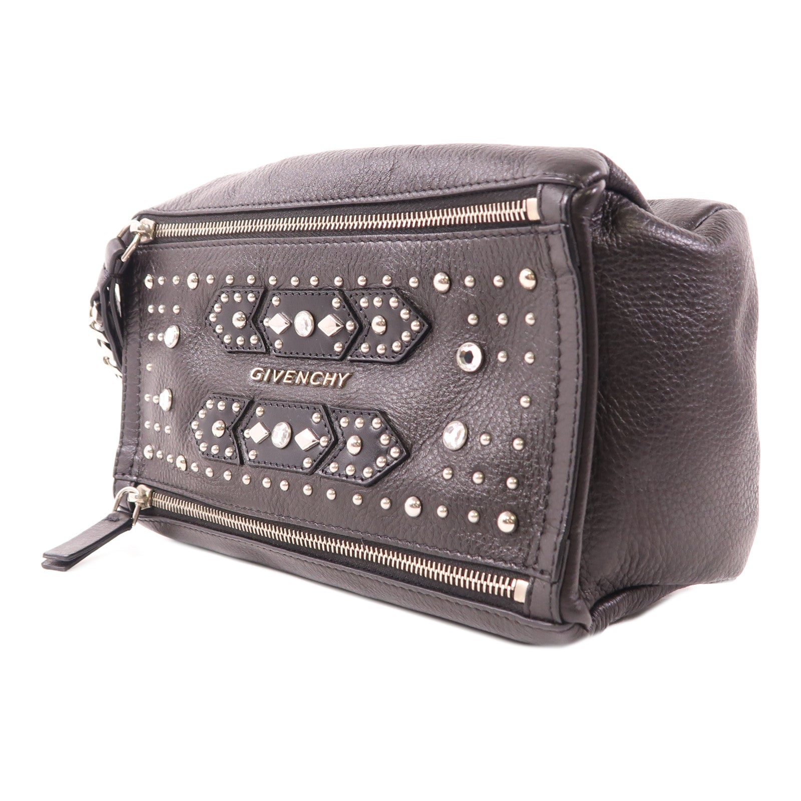 GIVENCHY 牛皮皮革Pandora Clutch銀扣手拿包