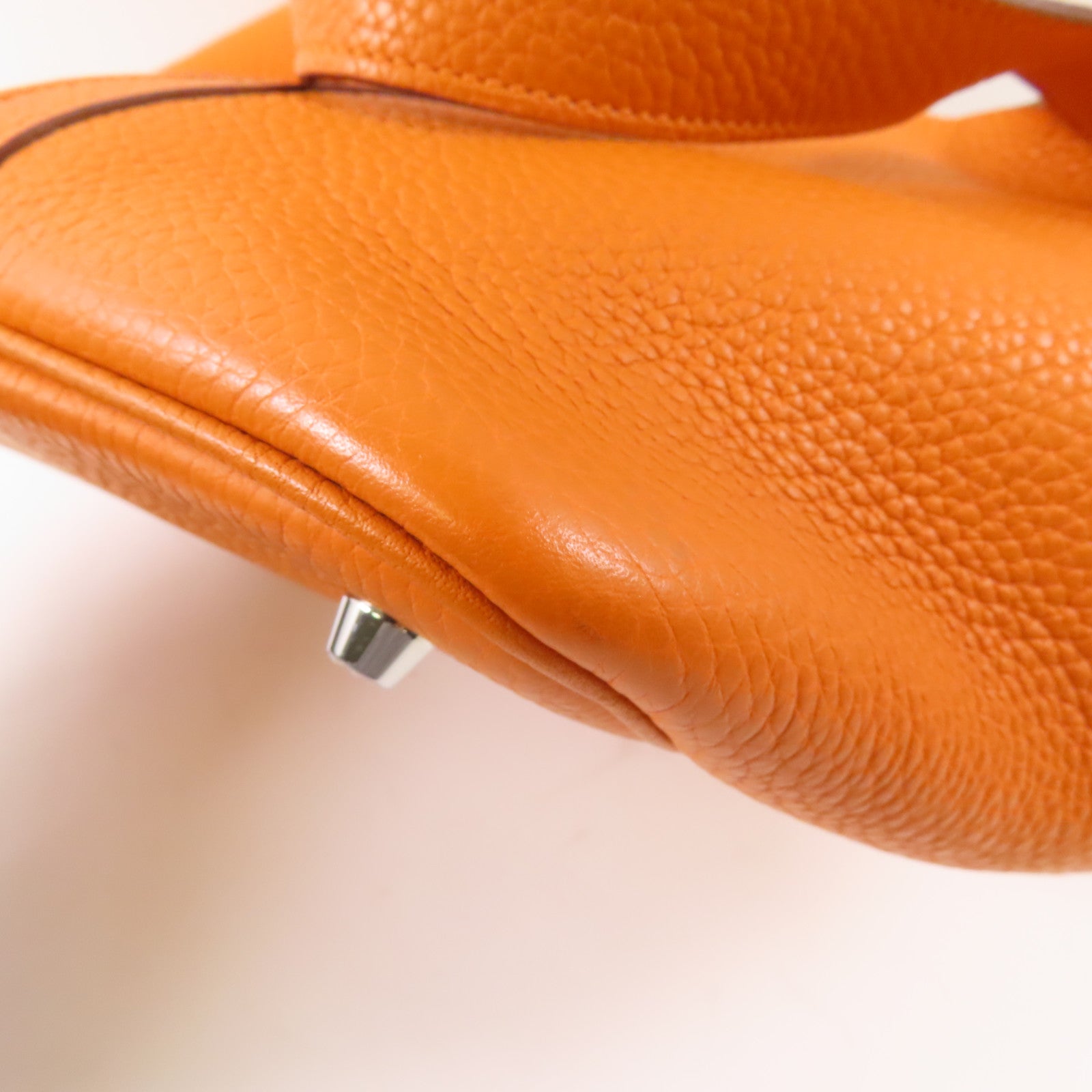 HERMES Clemence皮革Picotin MM手挽袋Orange