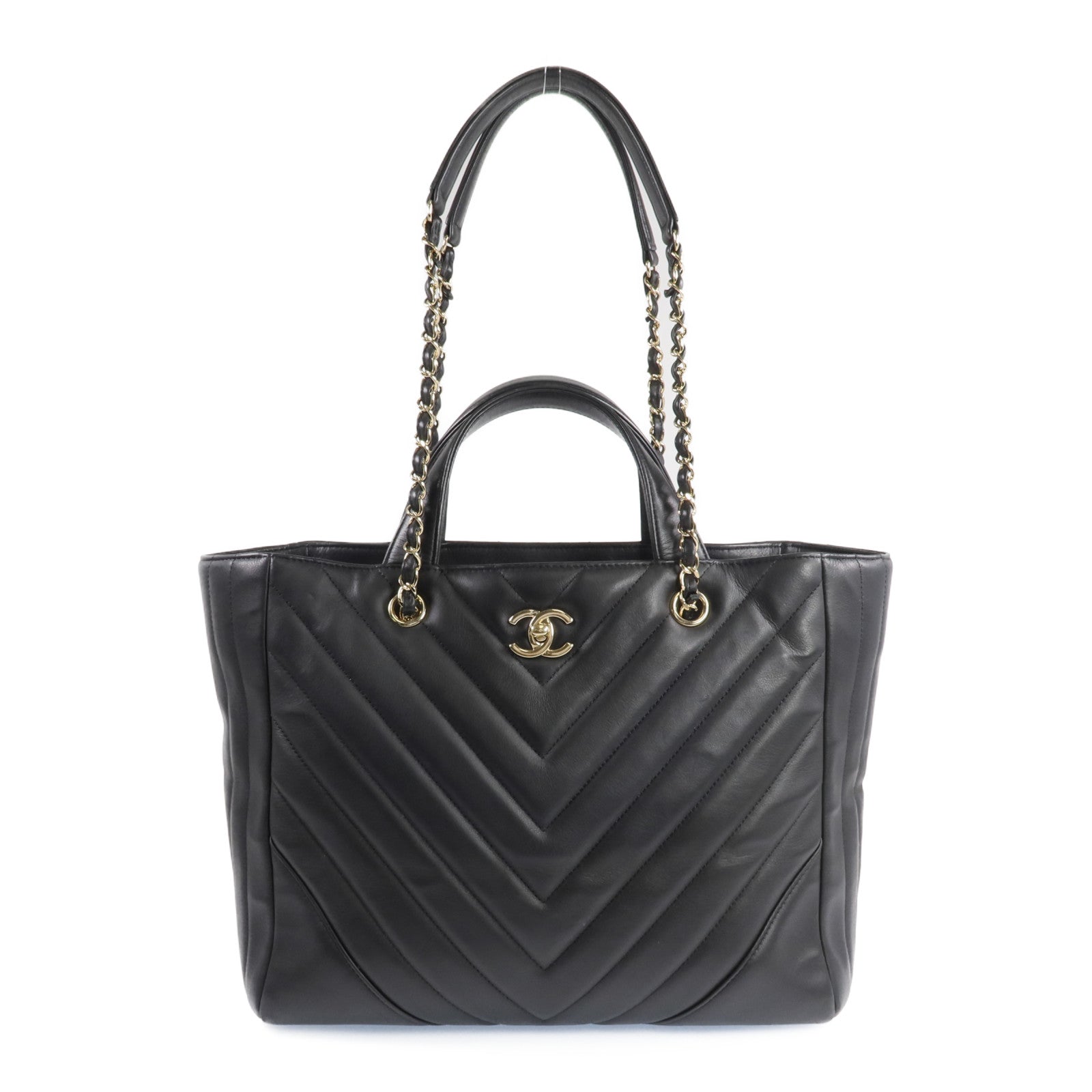 CHANEL 牛皮皮革2way Shoulder Bag金扣手挽肩背兩用袋