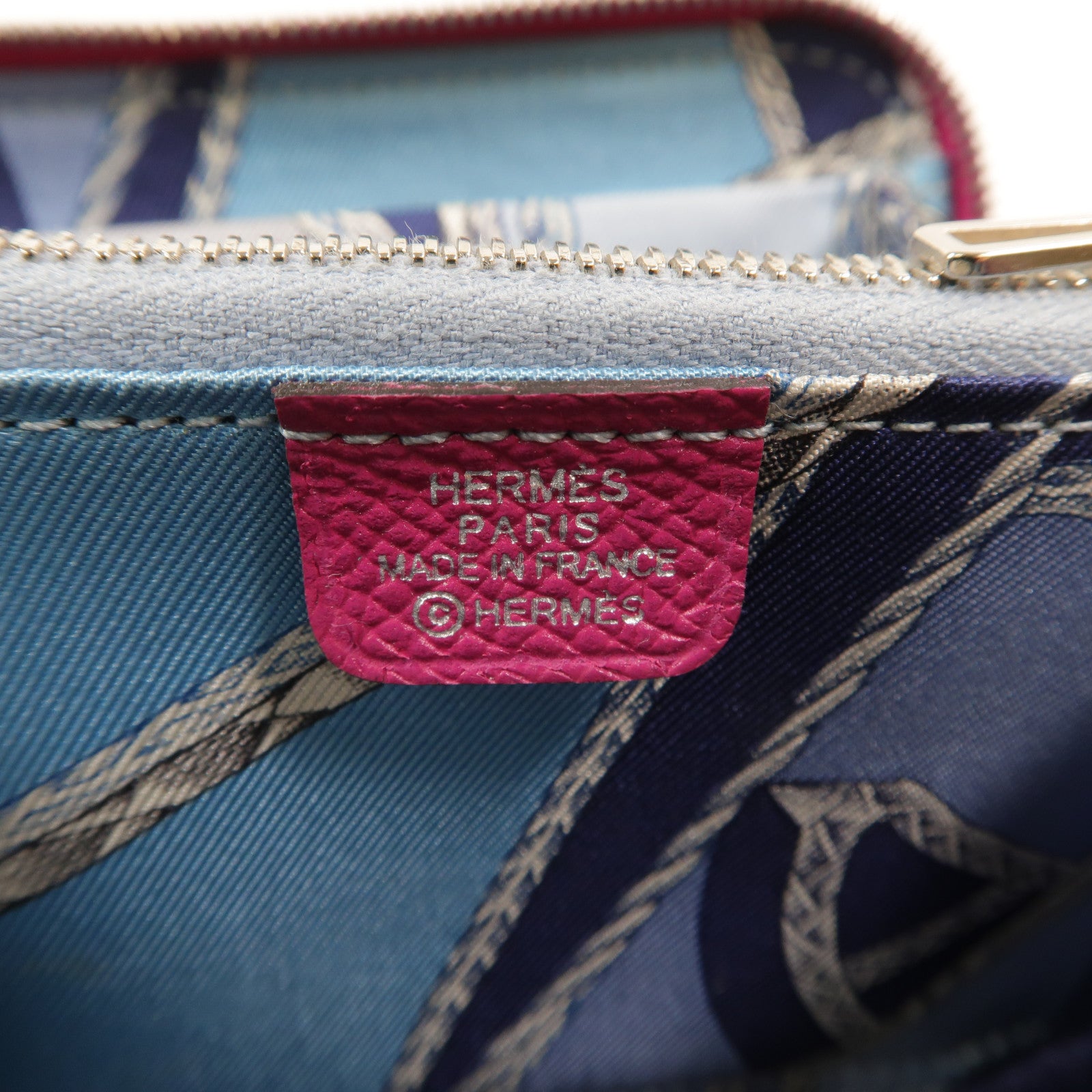 HERMES Epsom皮革Silk In Compact Wallet錢包Rose Pourpre