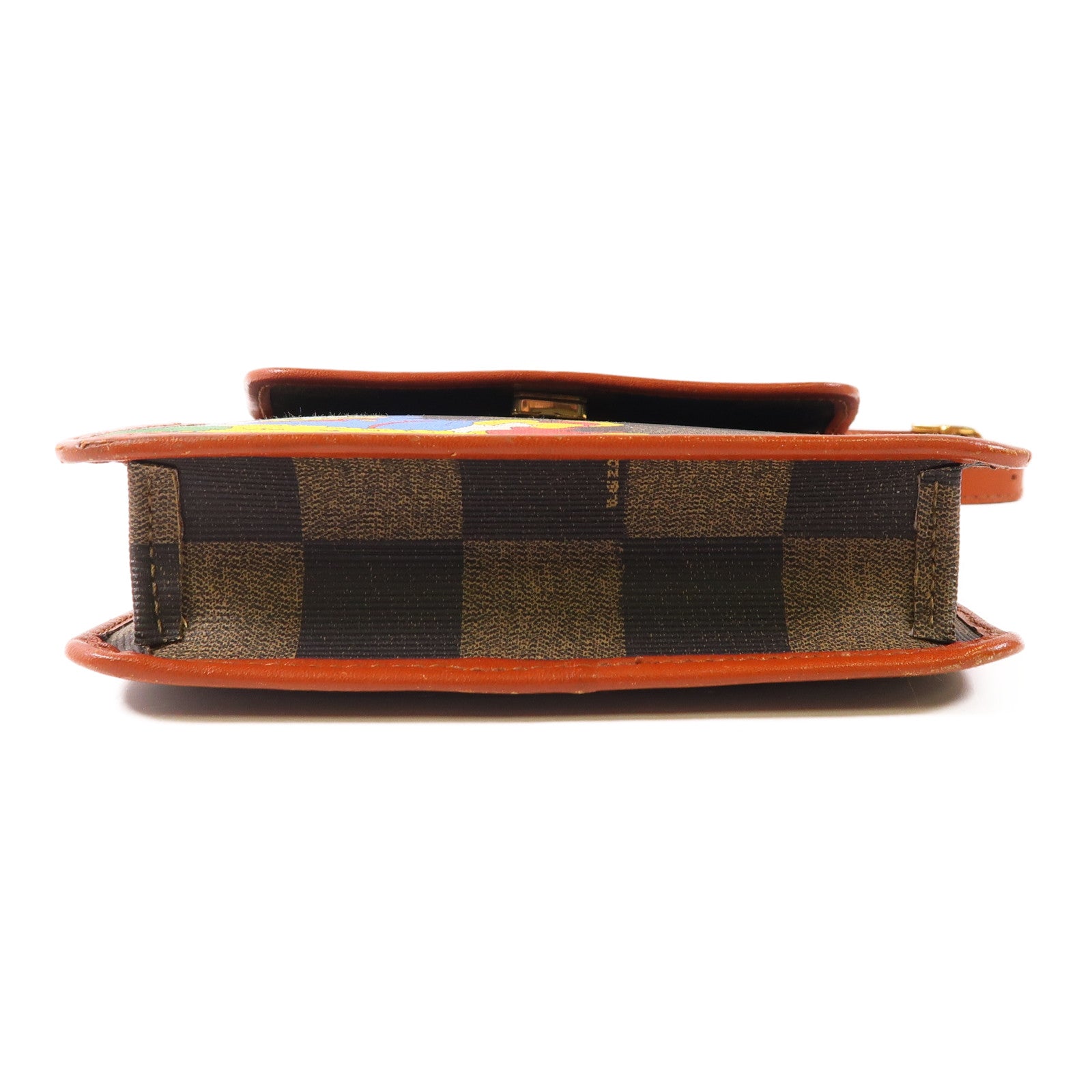 FENDI 塗層帆布Vintage Shoulder Bag銀扣肩背袋