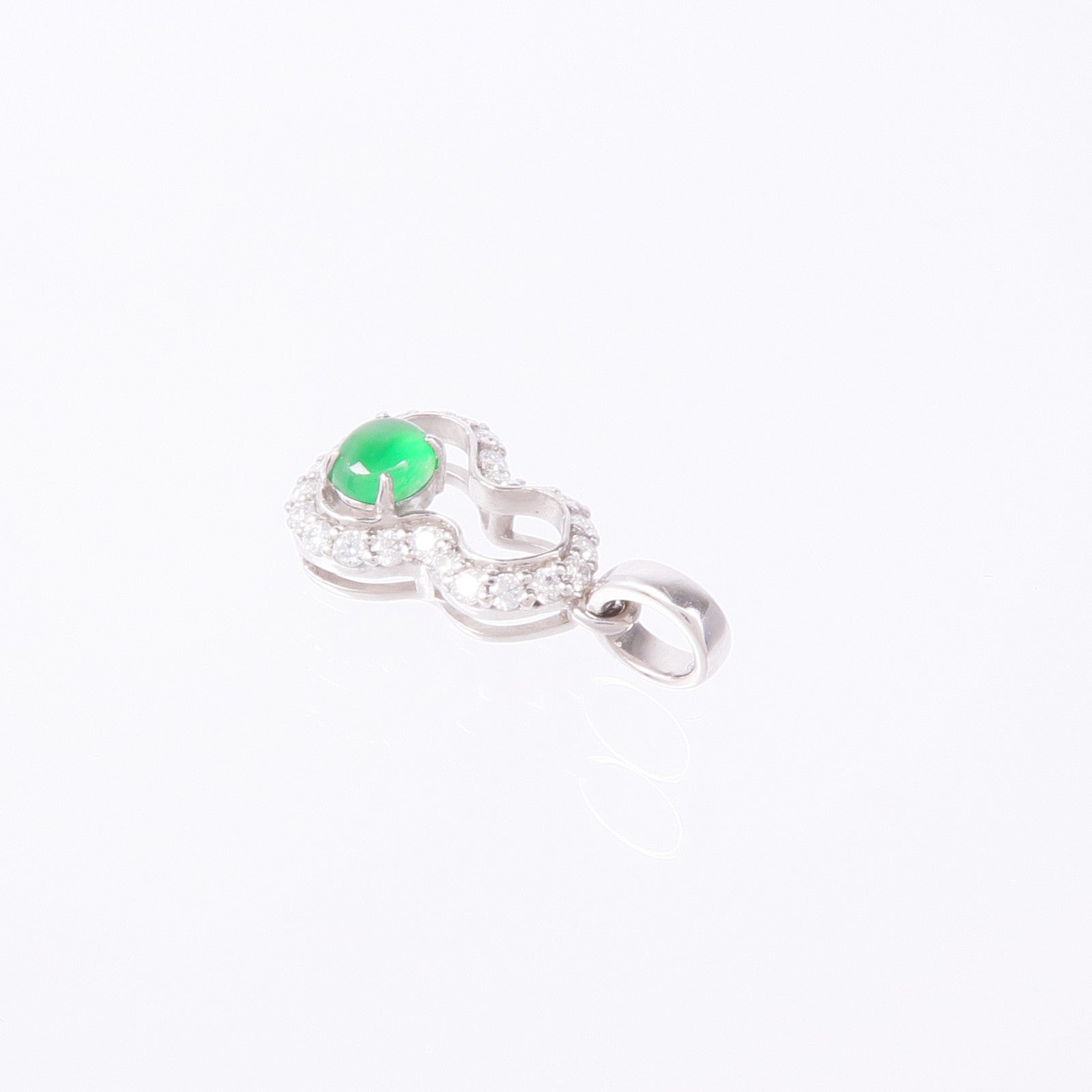 JEWELRY 18K白金Jade Pandent翡翠/鑽石吊墜