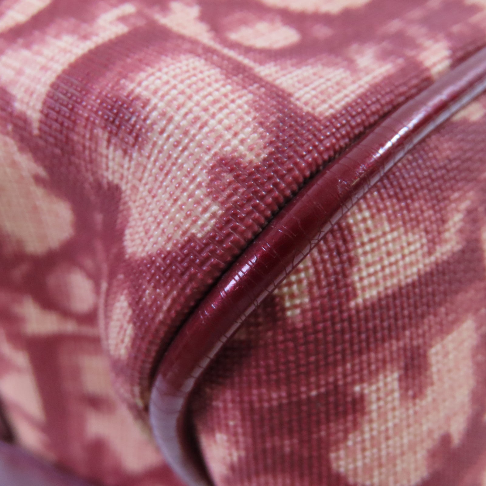 Dior Oblique塗層帆布Dior Handbag金扣手挽袋酒紅色