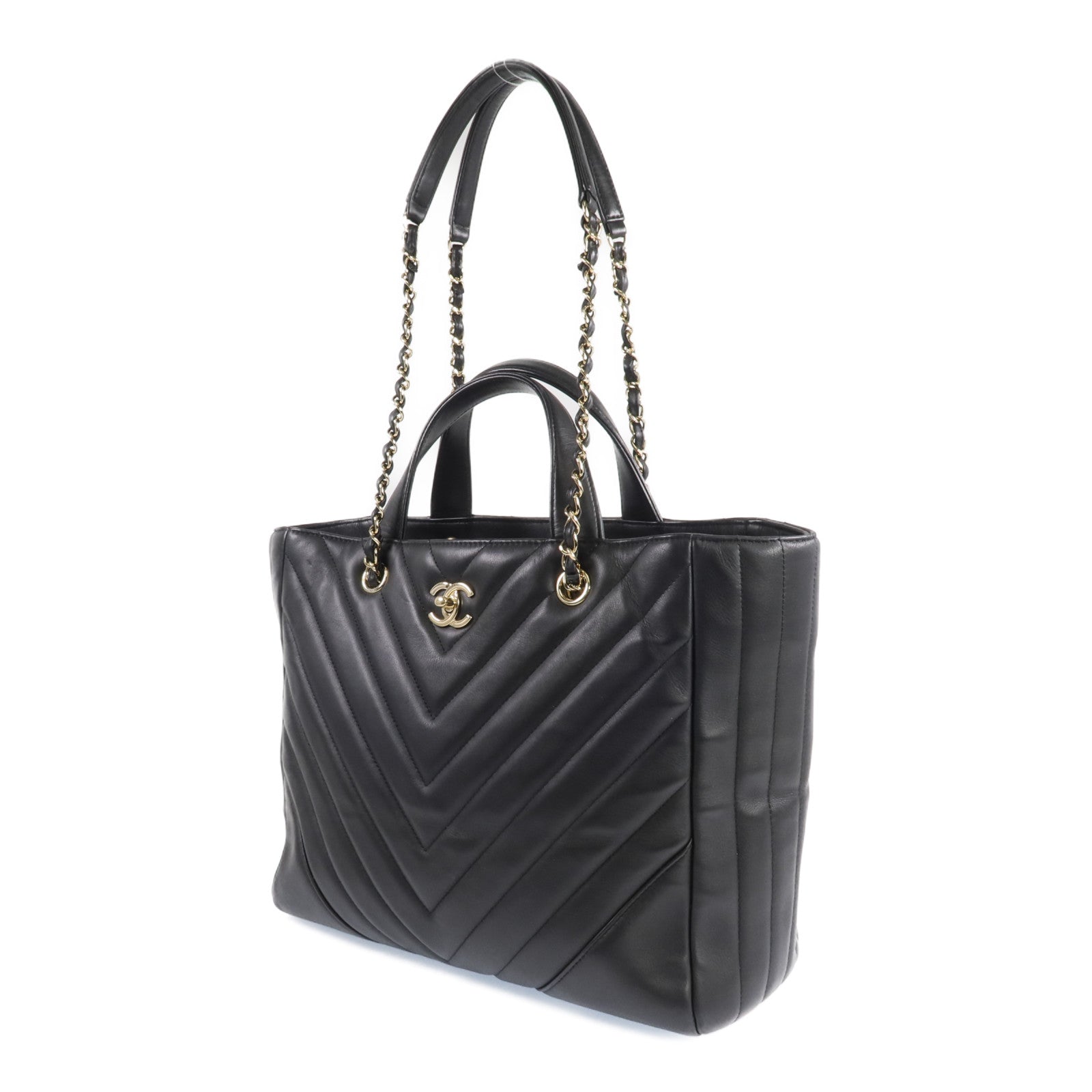 CHANEL 牛皮皮革2way Shoulder Bag金扣手挽肩背兩用袋
