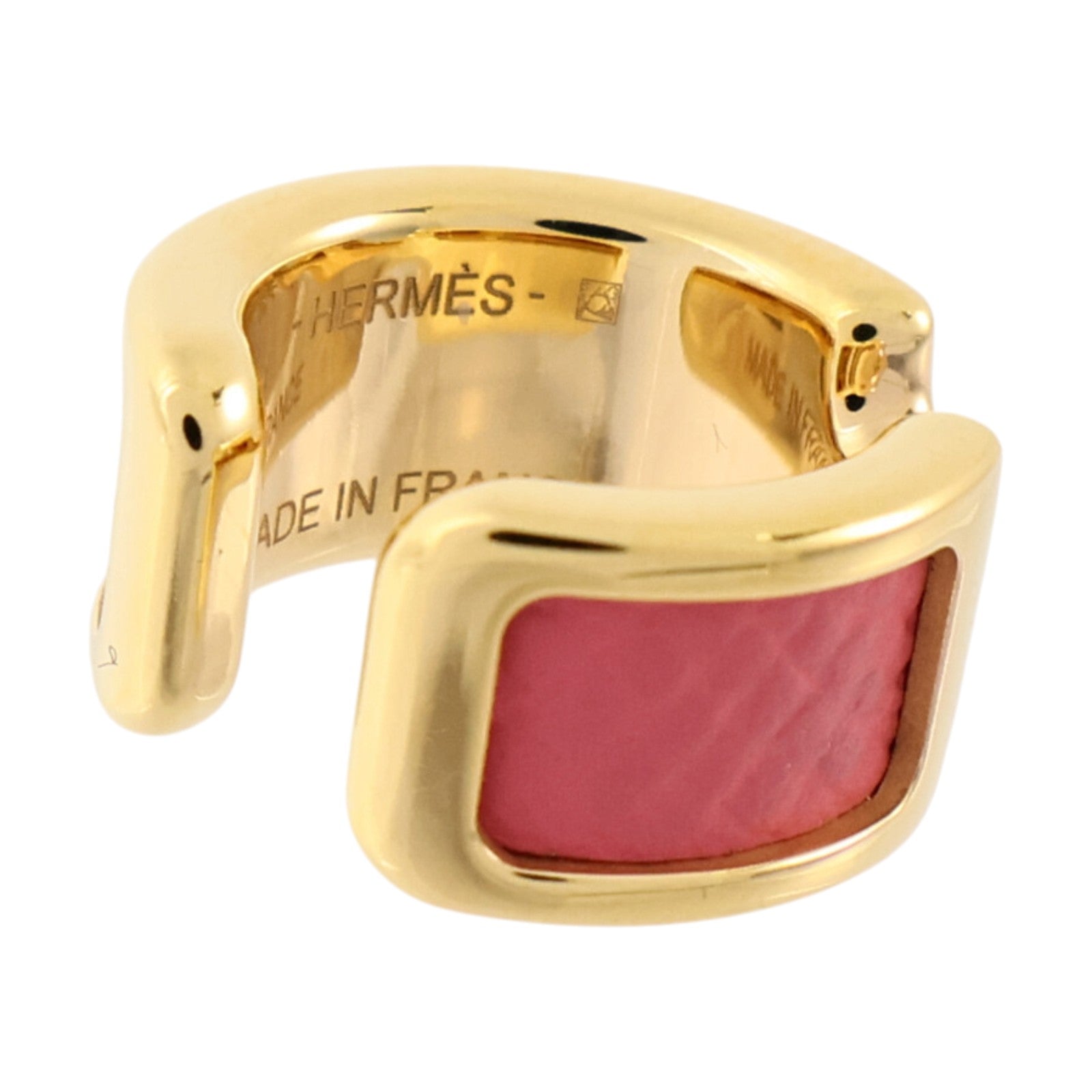 HERMES Epsom皮革/金屬Olympe Ear Cuff耳夾