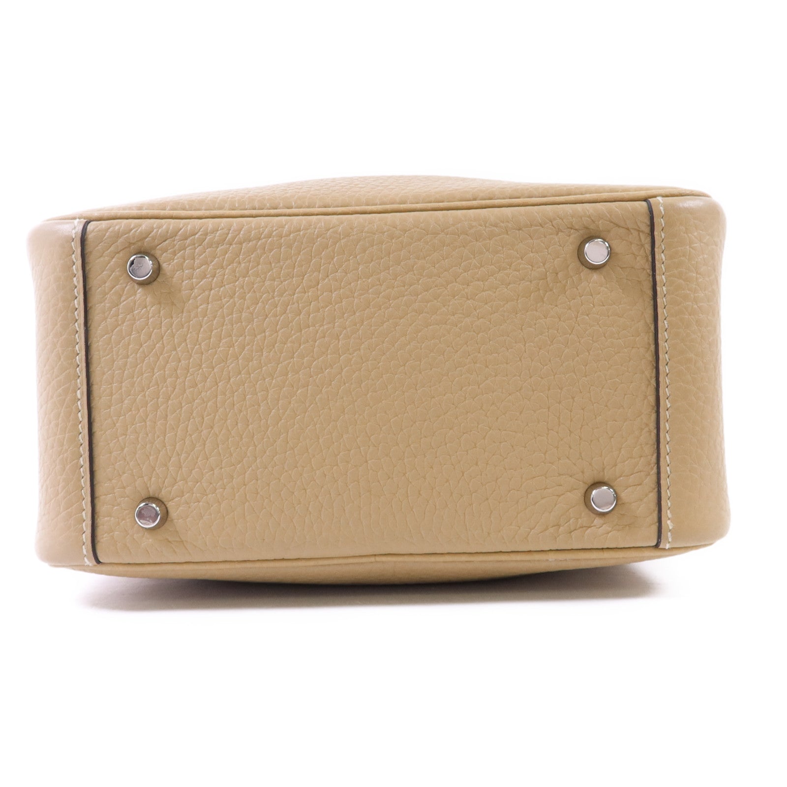 HERMES Clemence皮革Mini Lindy銀扣手挽肩背兩用袋Trench