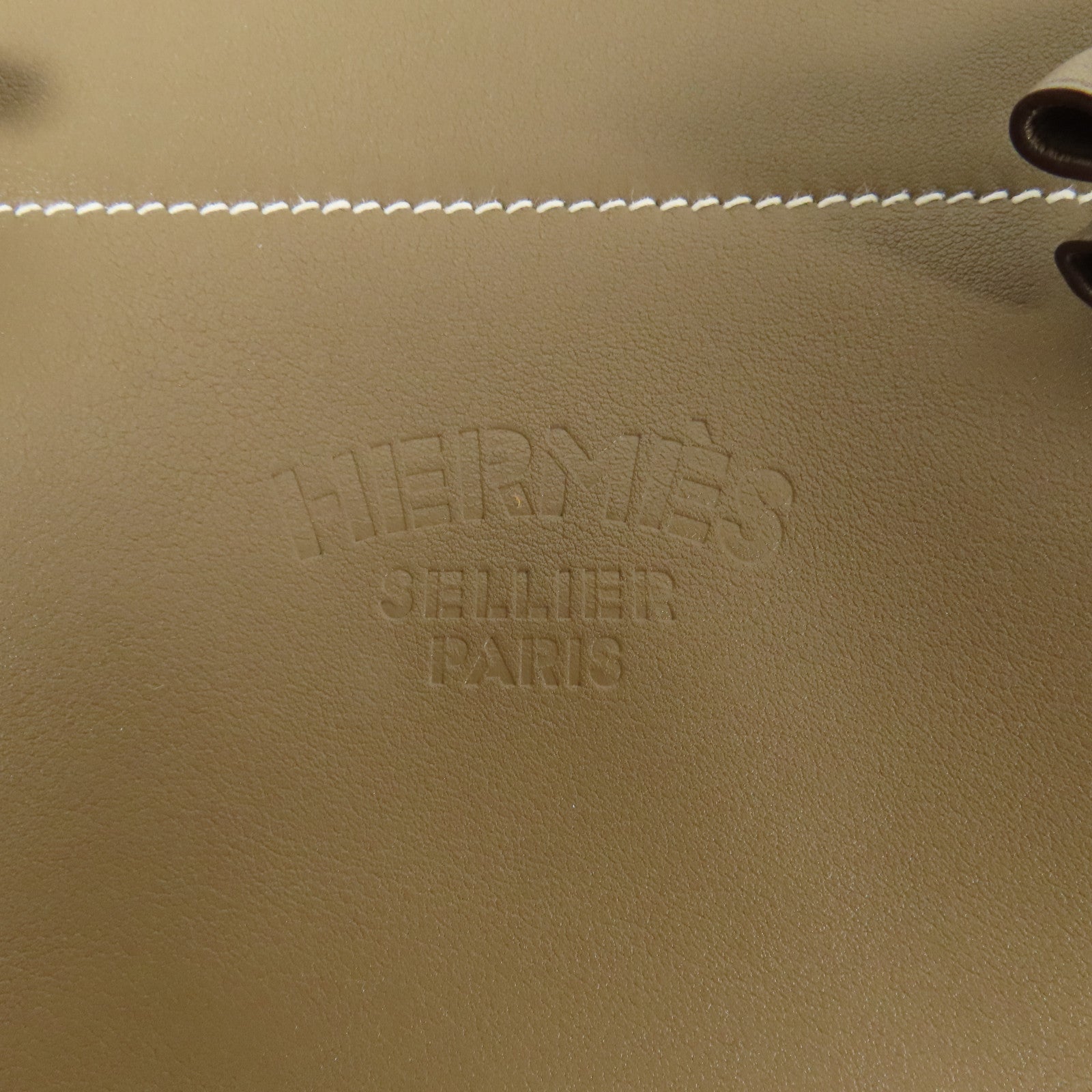 HERMES Swift皮革Aline銀扣肩背袋Etoupe