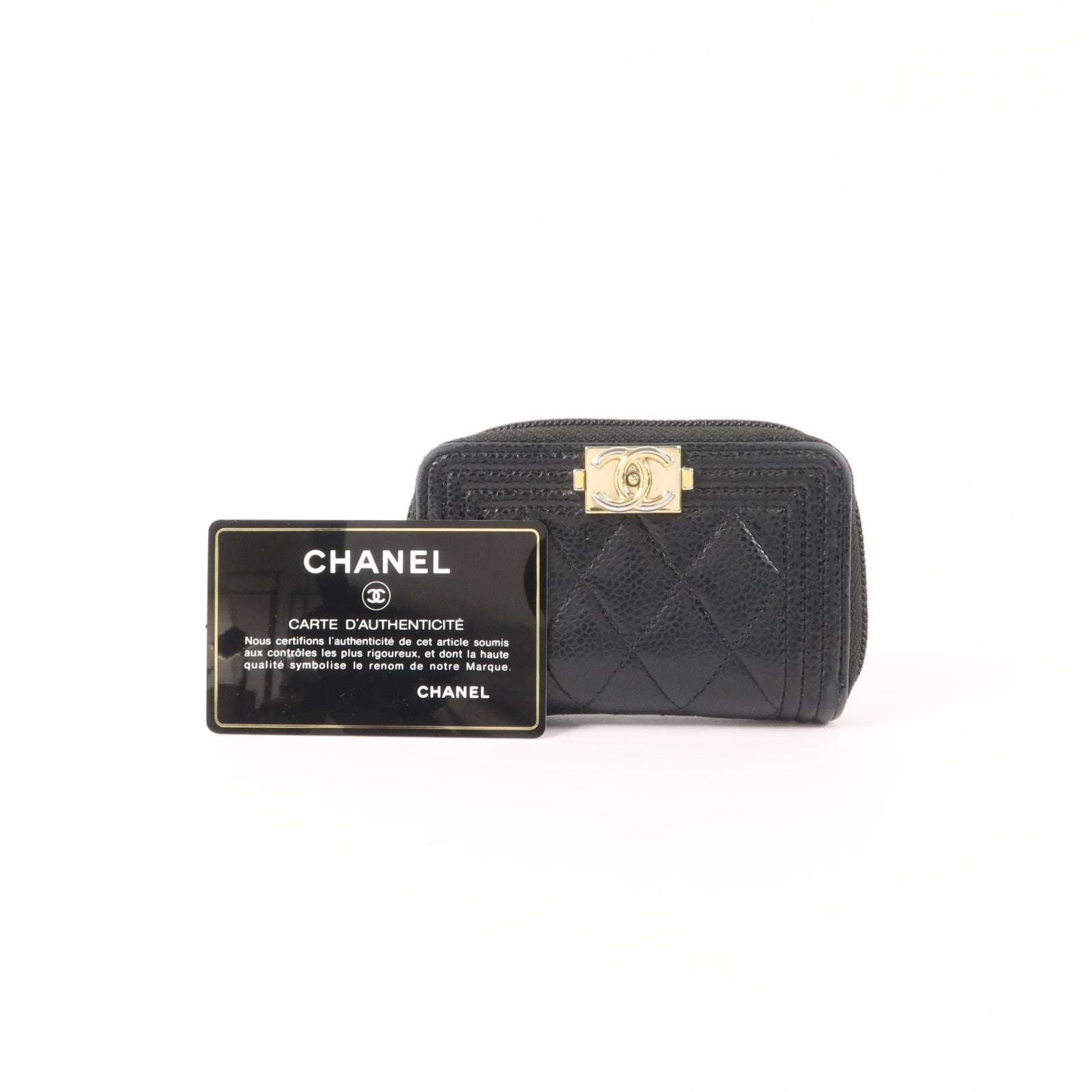 CHANEL 牛皮皮革Boy Chanel Zipped Coin Purse零錢包