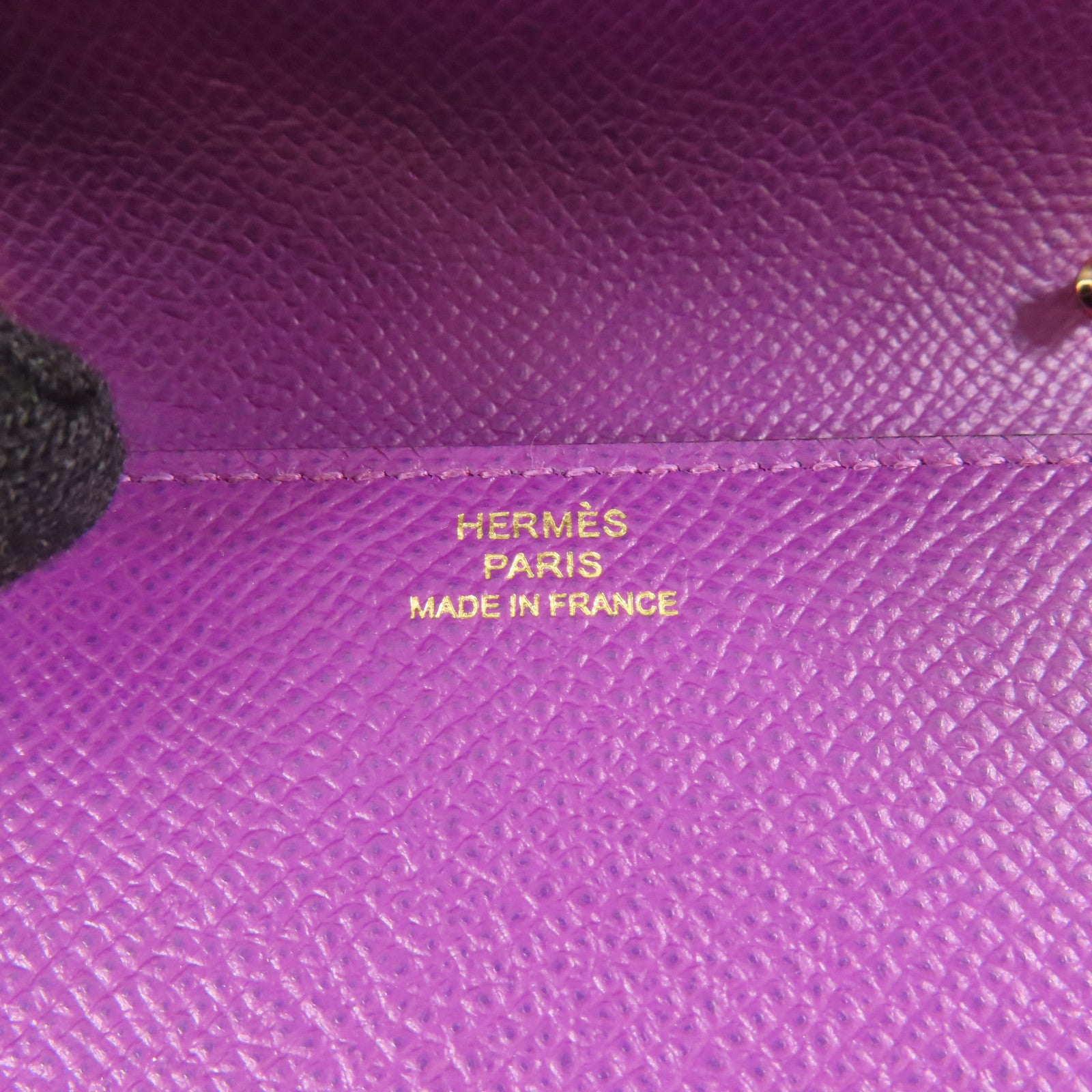 HERMES Epsom皮革Clic 16金扣肩背袋Anemone/紫色