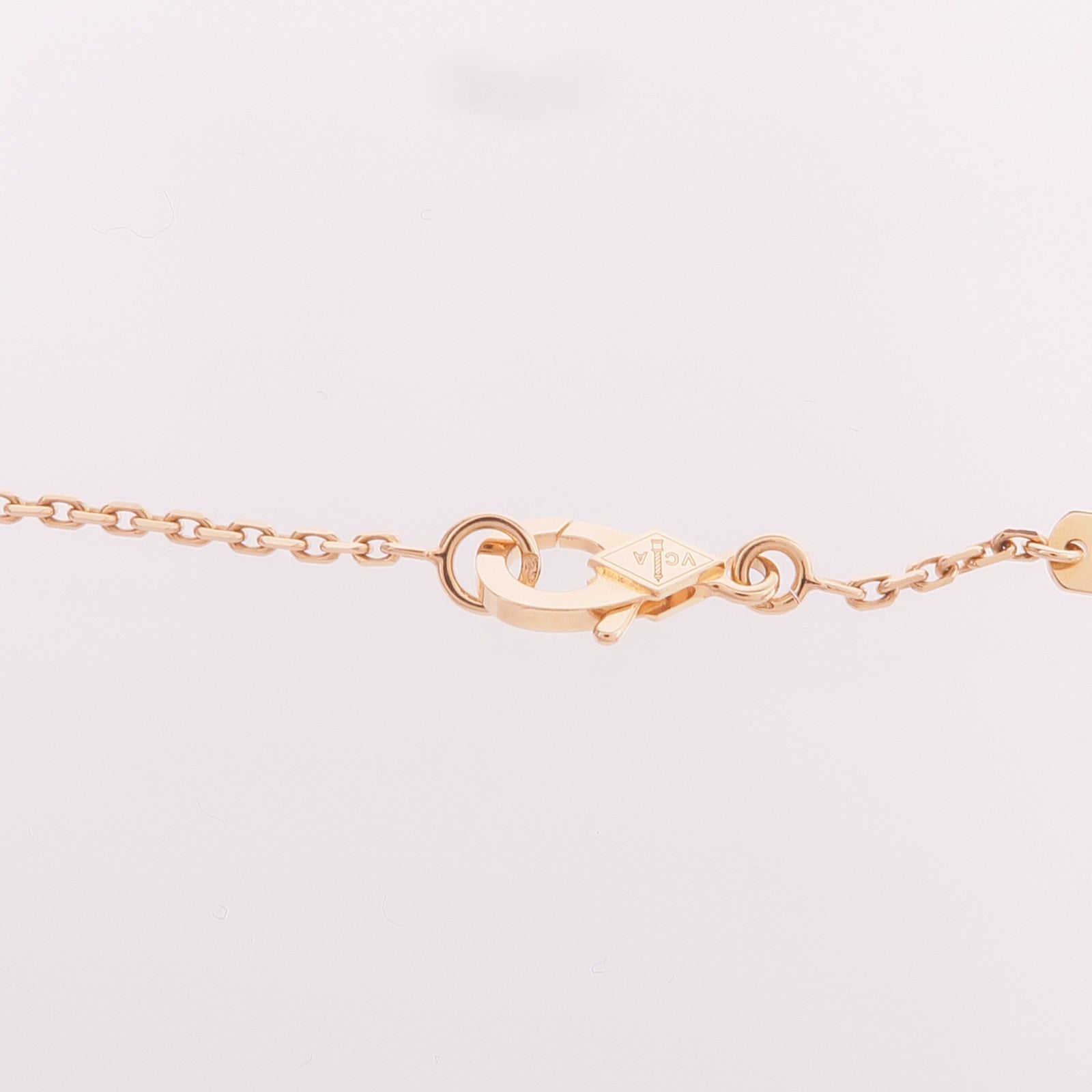 Van Cleef & Arpels 18K玫瑰金Vintage Alhambra Necklace珍珠母貝/鑽石項鍊