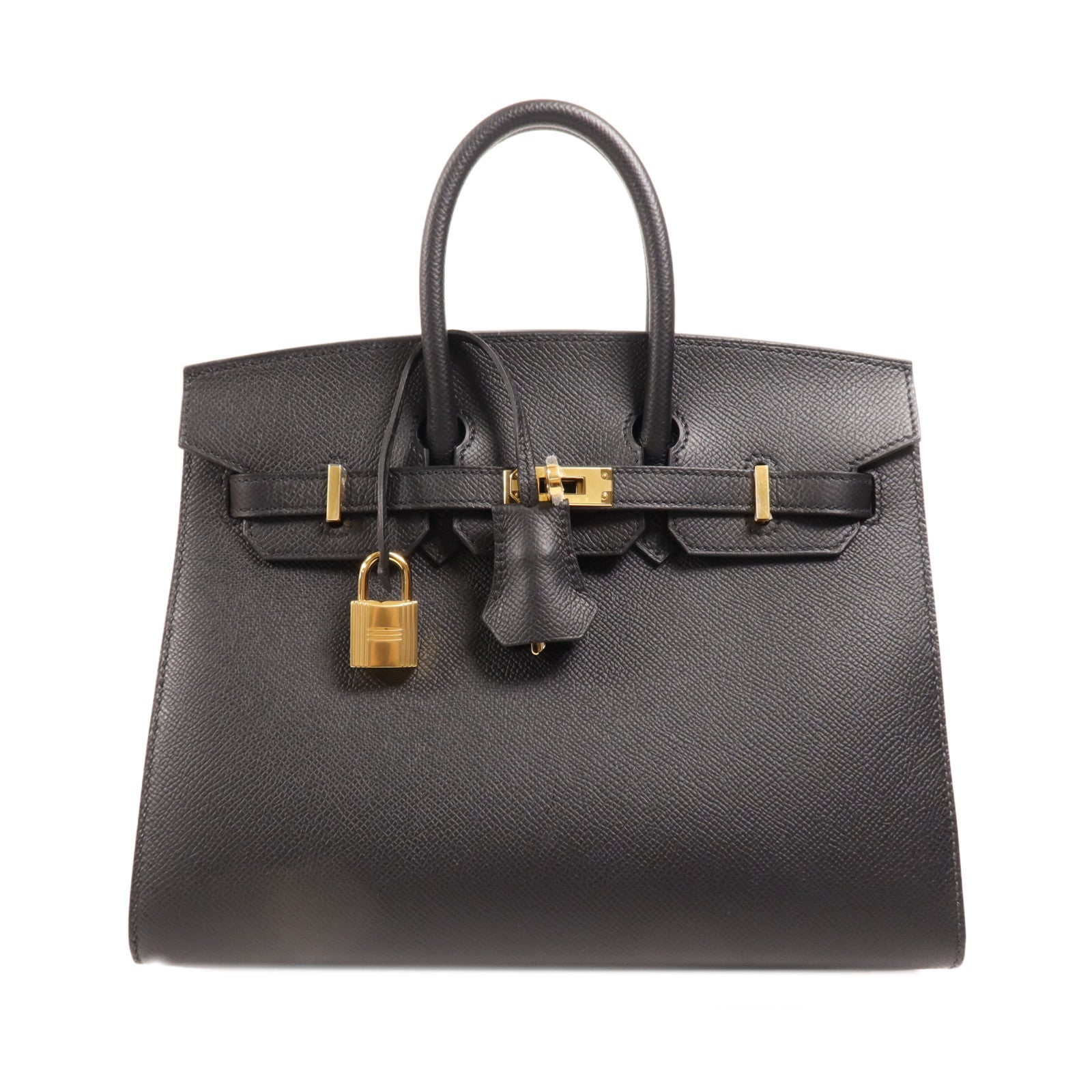 HERMES Epsom皮革Birkin 25金扣手挽袋Noir