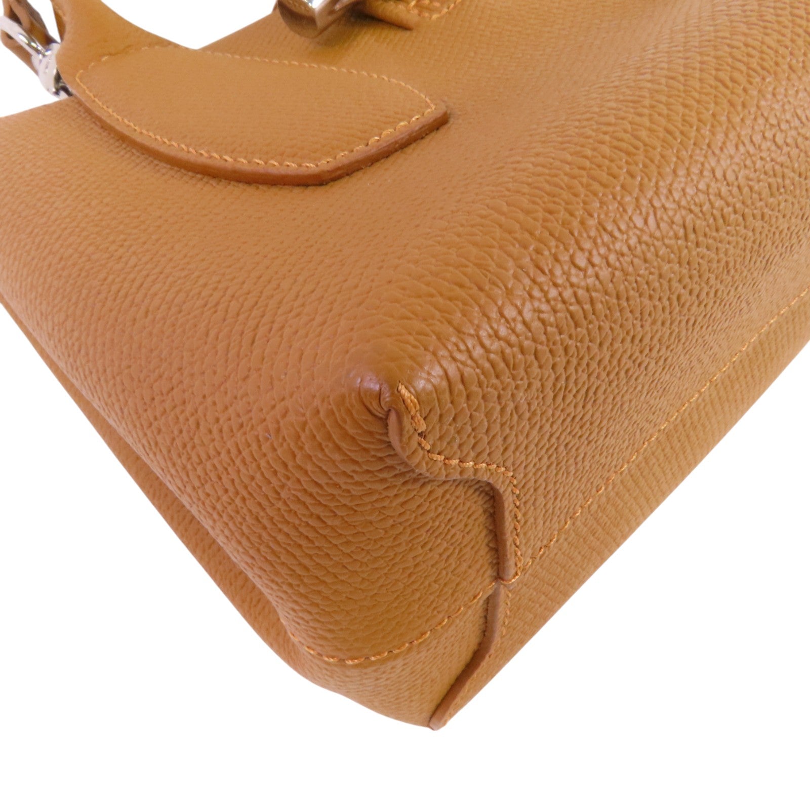 Longchamp 牛皮皮革2Way Shoulder Bag銀扣手挽肩背兩用袋