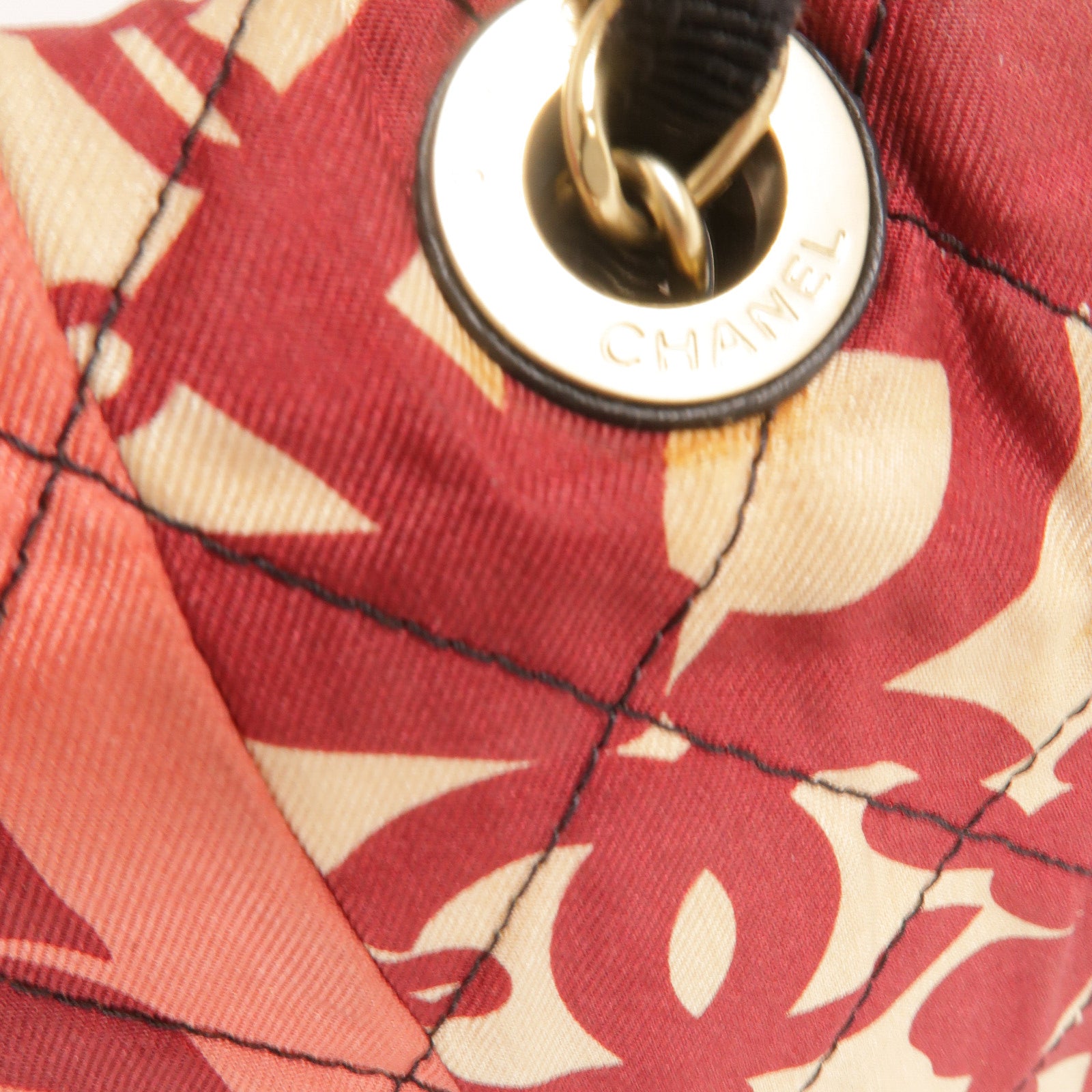 CHANEL 棉布Patchwork Flap鏈帶肩背袋
