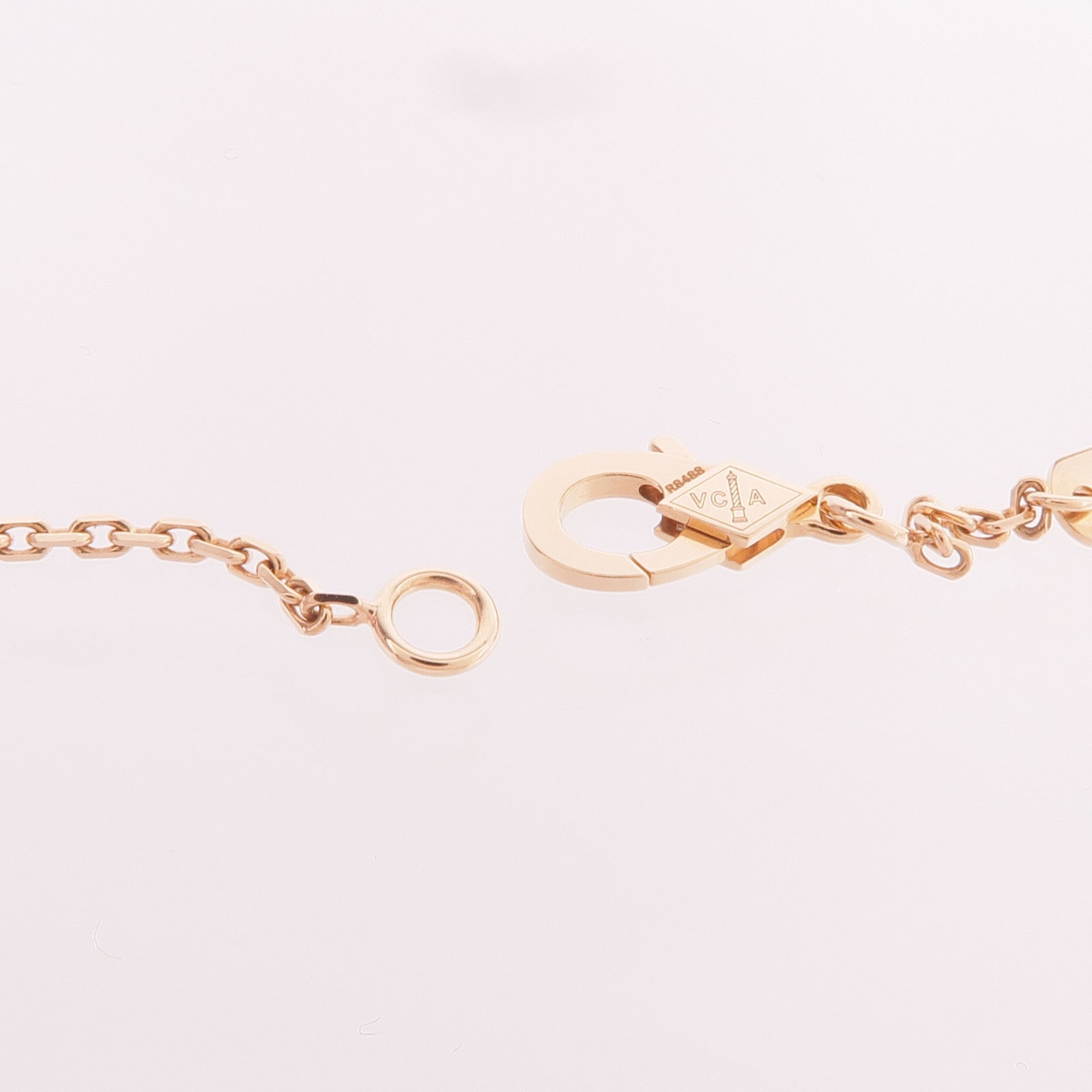 Van Cleef & Arpels 18K玫瑰金Vintage Alhambra Necklace珍珠母貝/鑽石項鍊