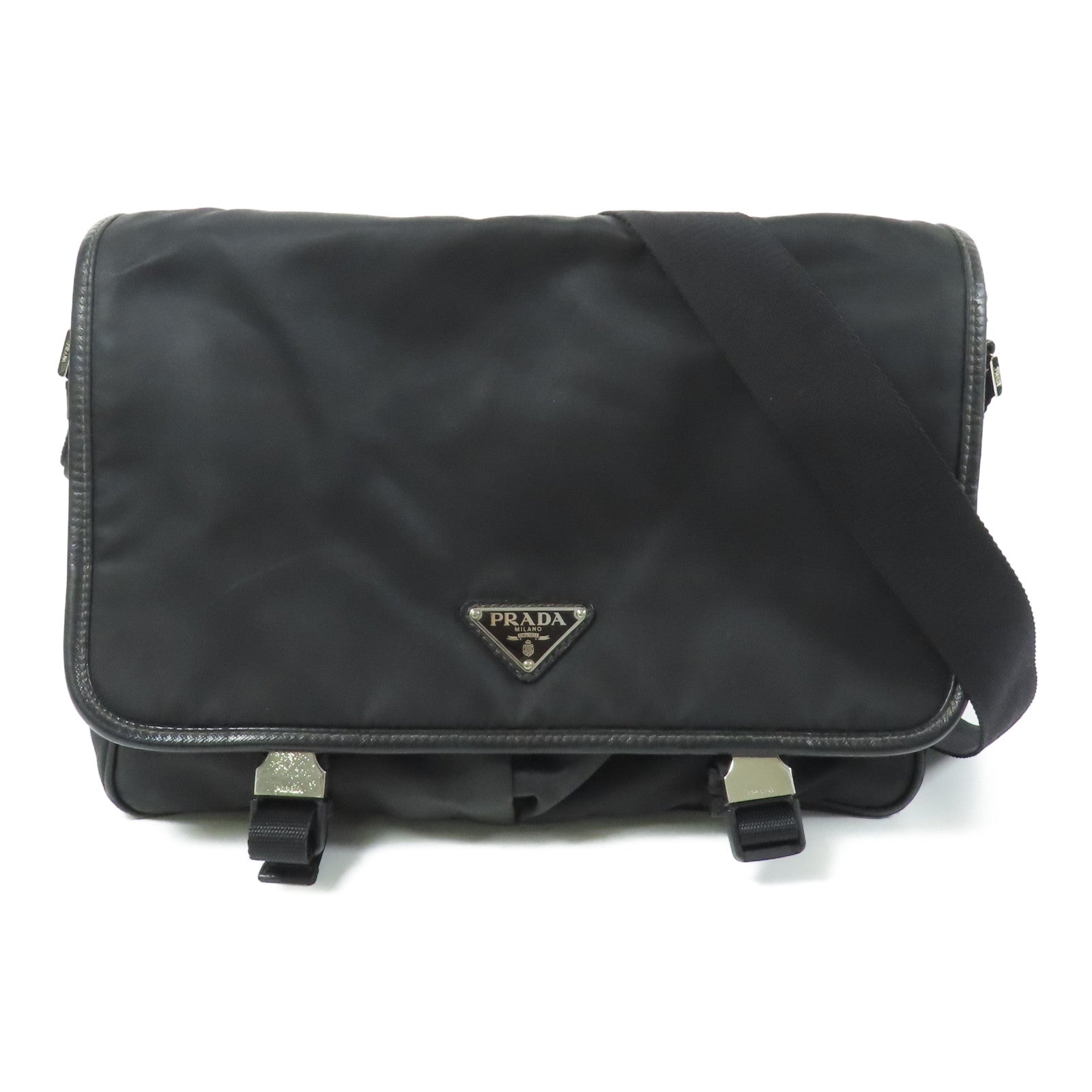 PRADA 尼龍Shoulder Bag銀扣肩背袋