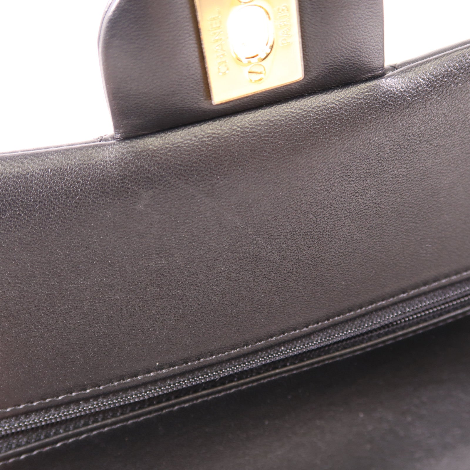 CHANEL CC GHW Classic 25 Chain Shoulder Bag Lambskin Leather Black