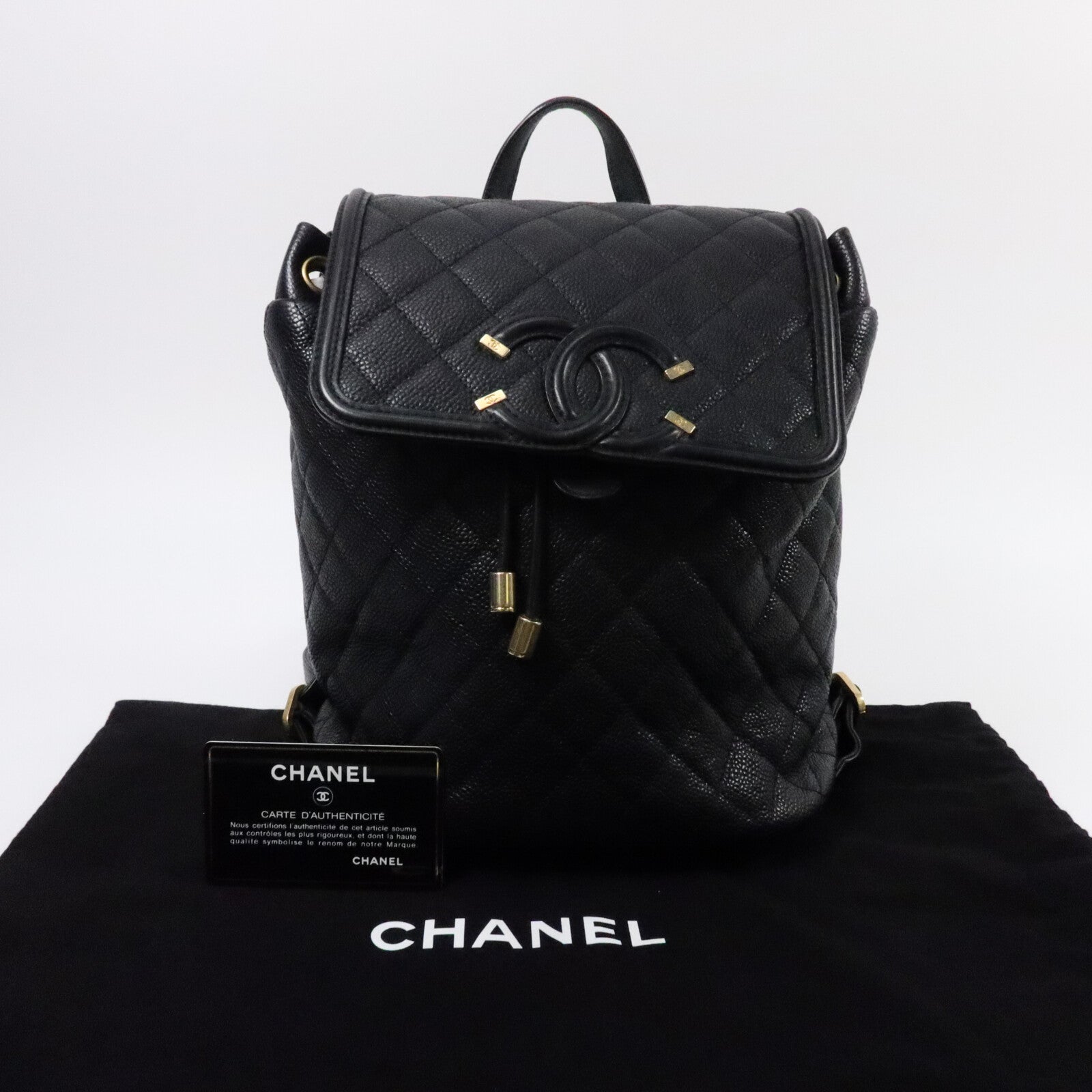 CHANEL 牛皮皮革Filigree Backpack背包
