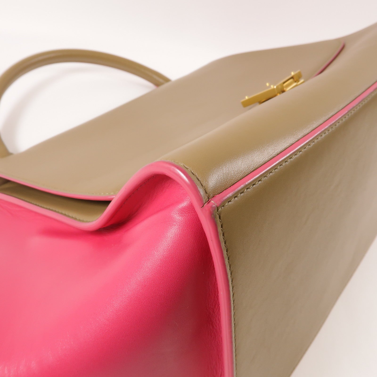 CELINE 牛皮皮革Trapeze Medium金扣手挽肩背兩用袋