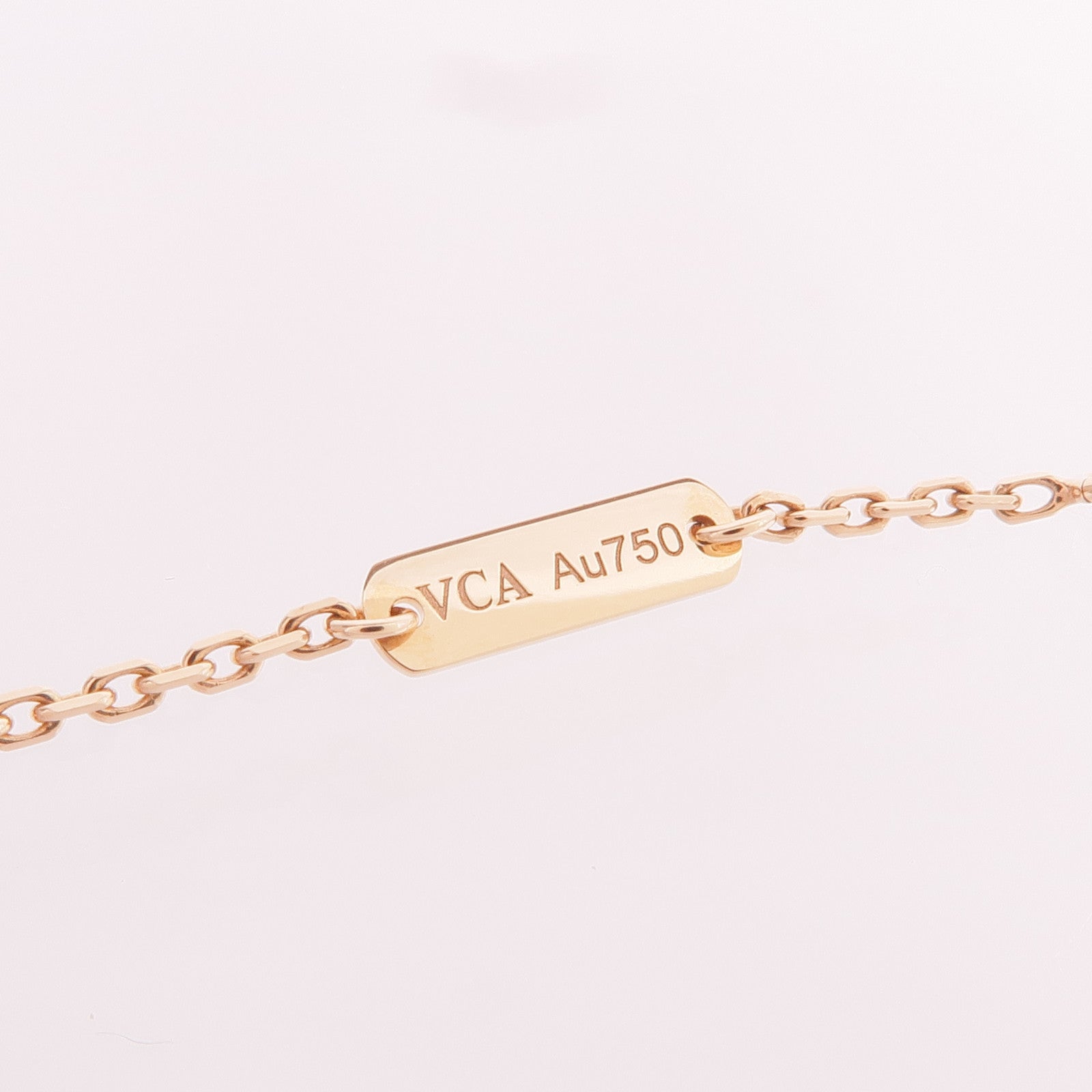 Van Cleef & Arpels 18K玫瑰金Vintage Alhambra Necklace珍珠母貝/鑽石項鍊