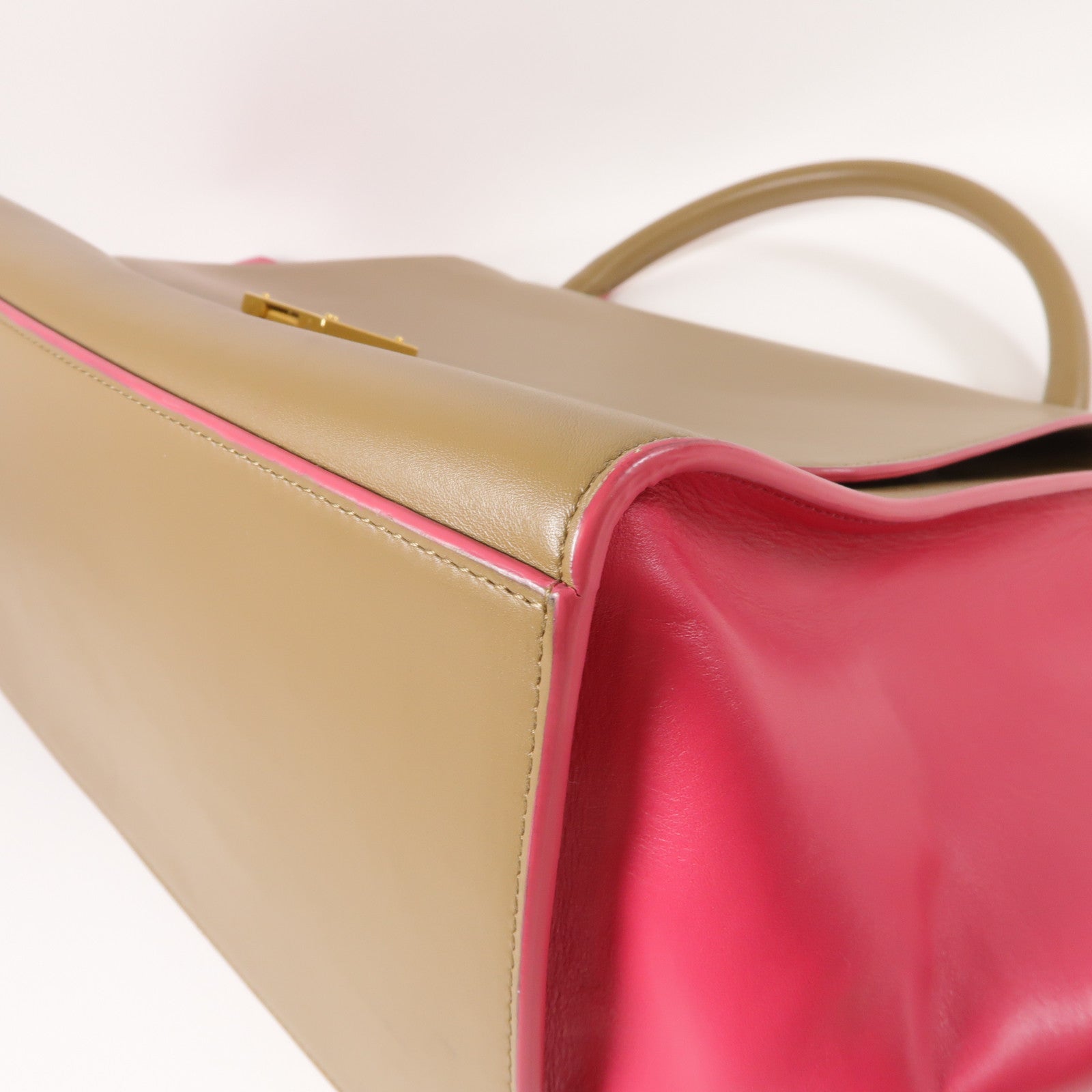 CELINE 牛皮皮革Trapeze Medium金扣手挽肩背兩用袋