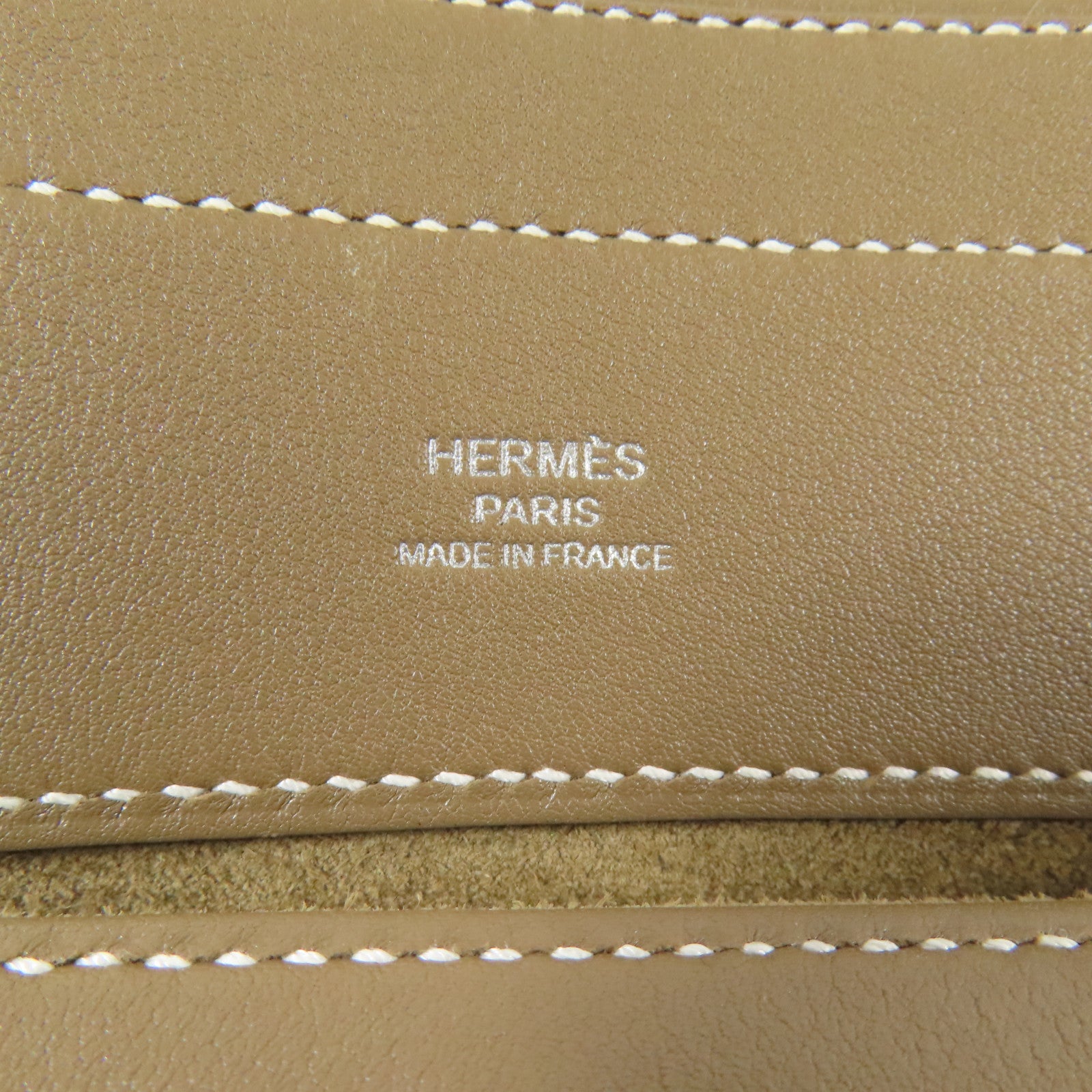 HERMES Swift皮革Aline銀扣肩背袋Etoupe