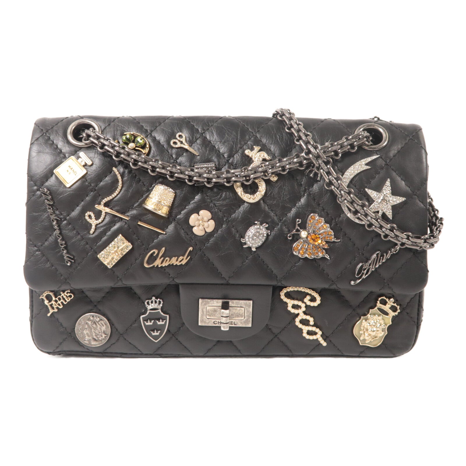CHANEL 牛皮皮革2.55 Reissue Lucky Charm鏈帶肩背袋
