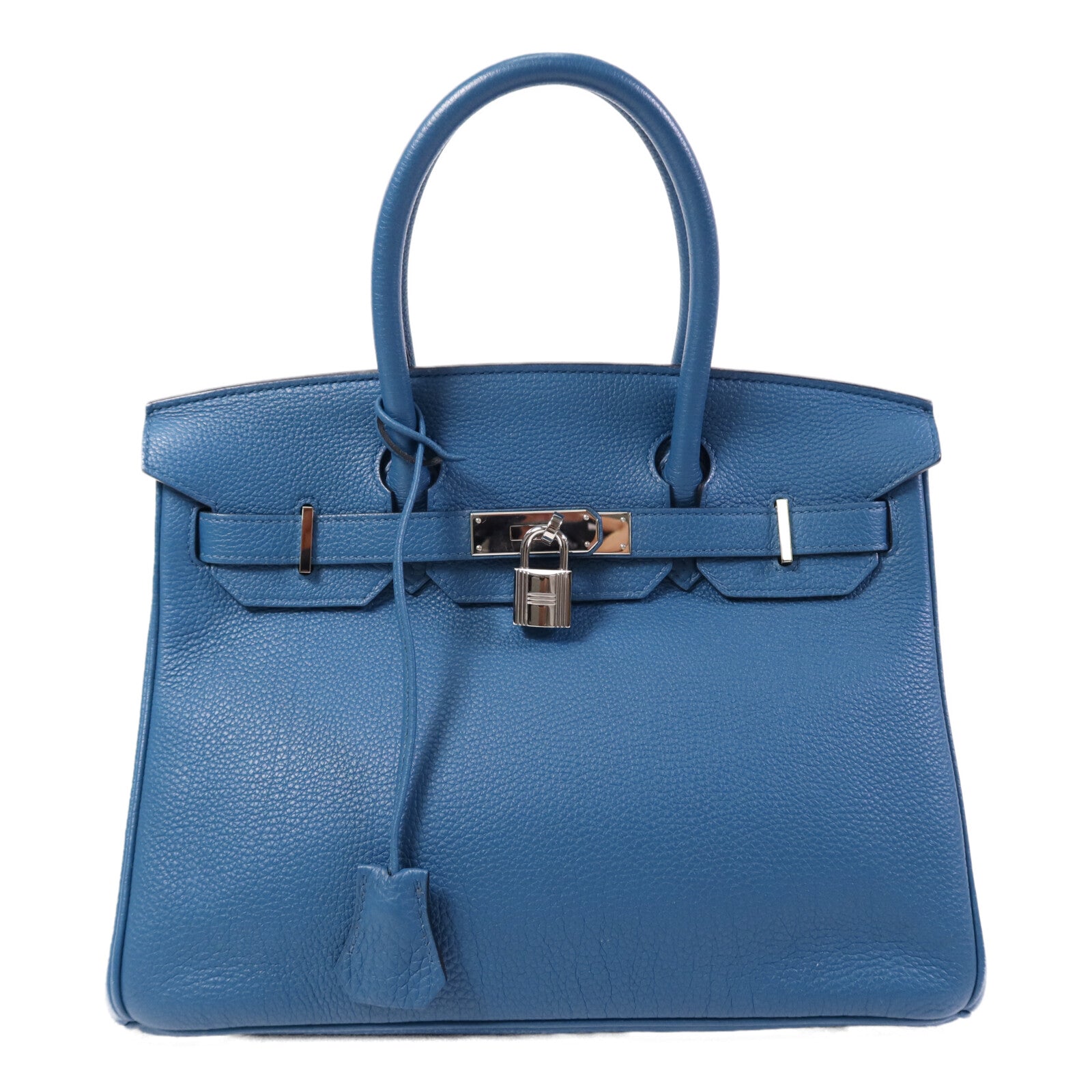 HERMES Togo皮革Birkin 30銀扣手挽袋Vert Bosphore