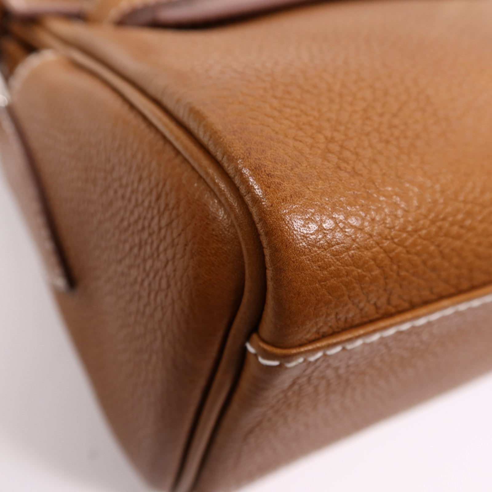 HERMES Barenia皮革Kelly Messenger PM銀扣肩背袋Fauve