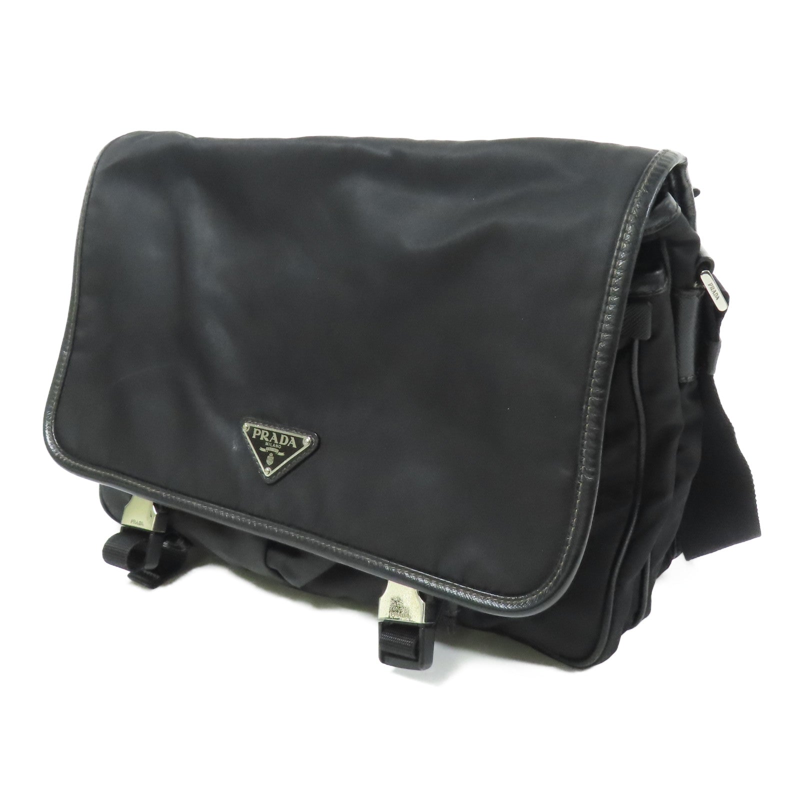 PRADA 尼龍Shoulder Bag銀扣肩背袋