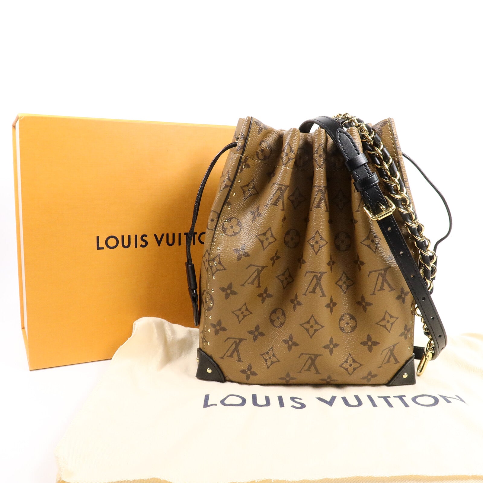 LOUIS VUITTON Monogram Reverse Noe Trunk PM手挽肩背兩用袋