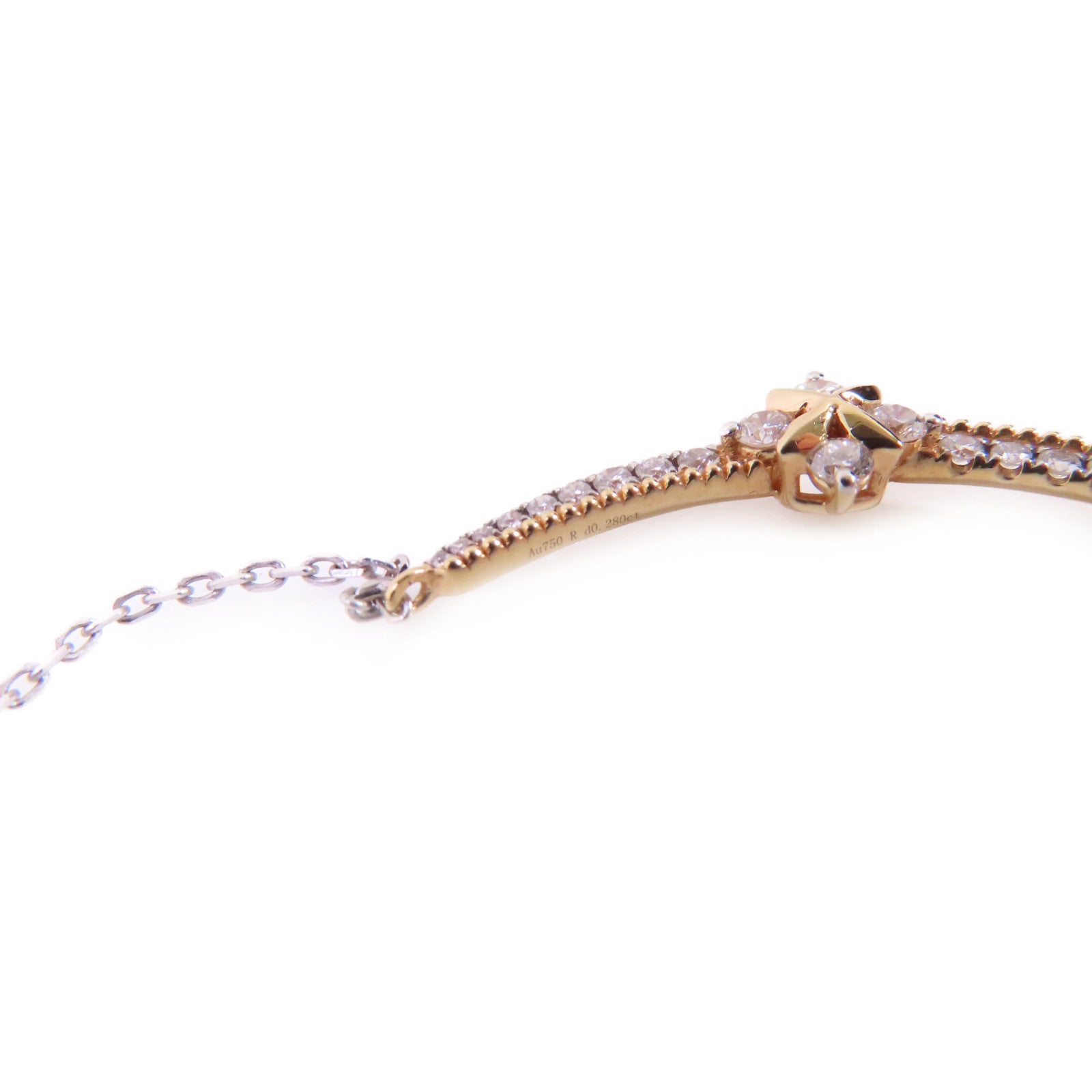 Jewelry SHW 0.282ct Diamond Necklace 18K White Gold 18K Rose Gold