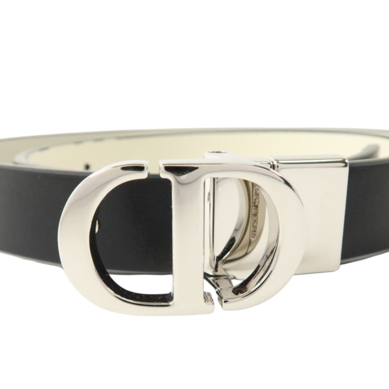 Dior 牛皮皮革30 Montaigne Reversible Belt 80cm銀扣皮帶