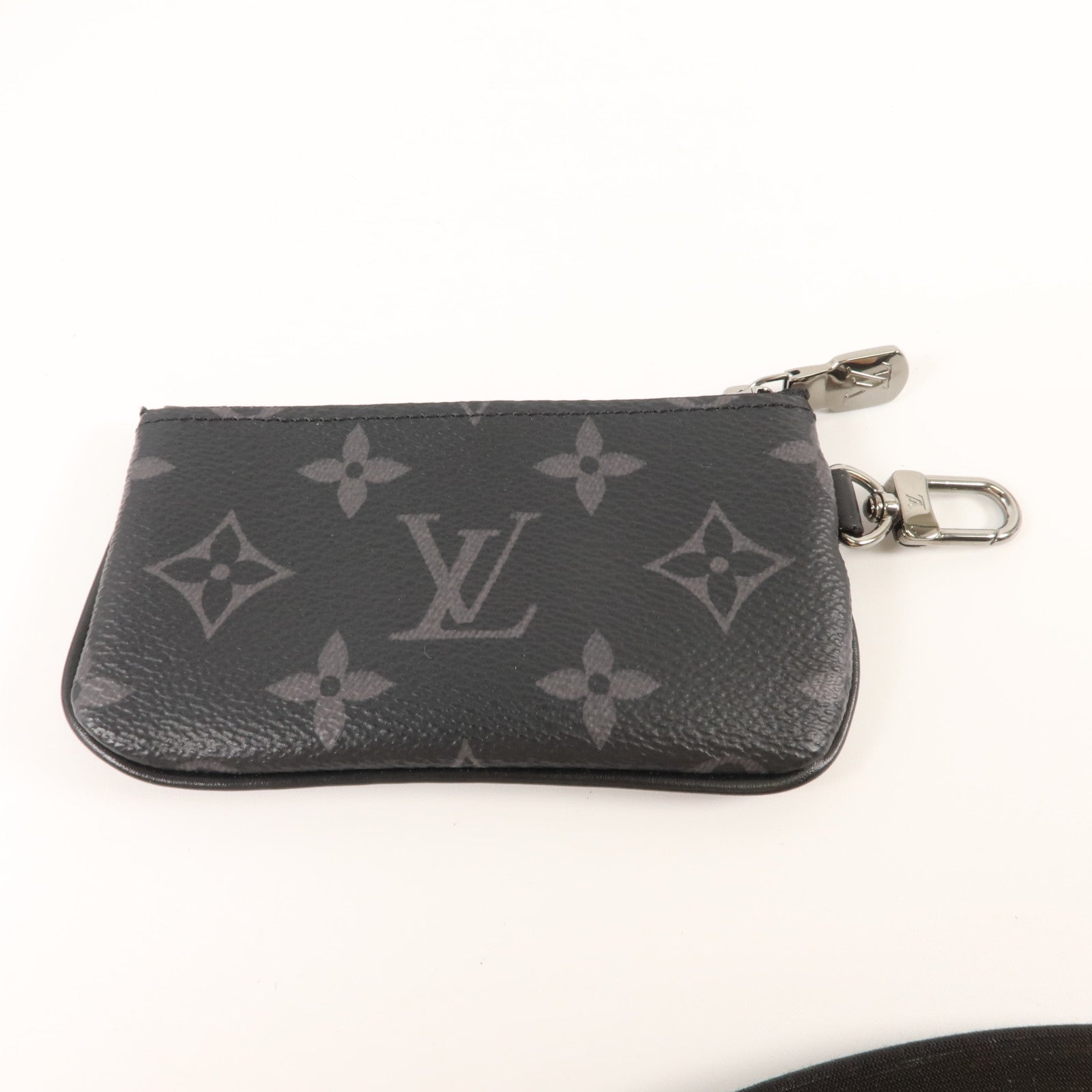 LOUIS VUITTON Monogram Eclipse Reverse Trio Messenger銀扣肩背袋灰色