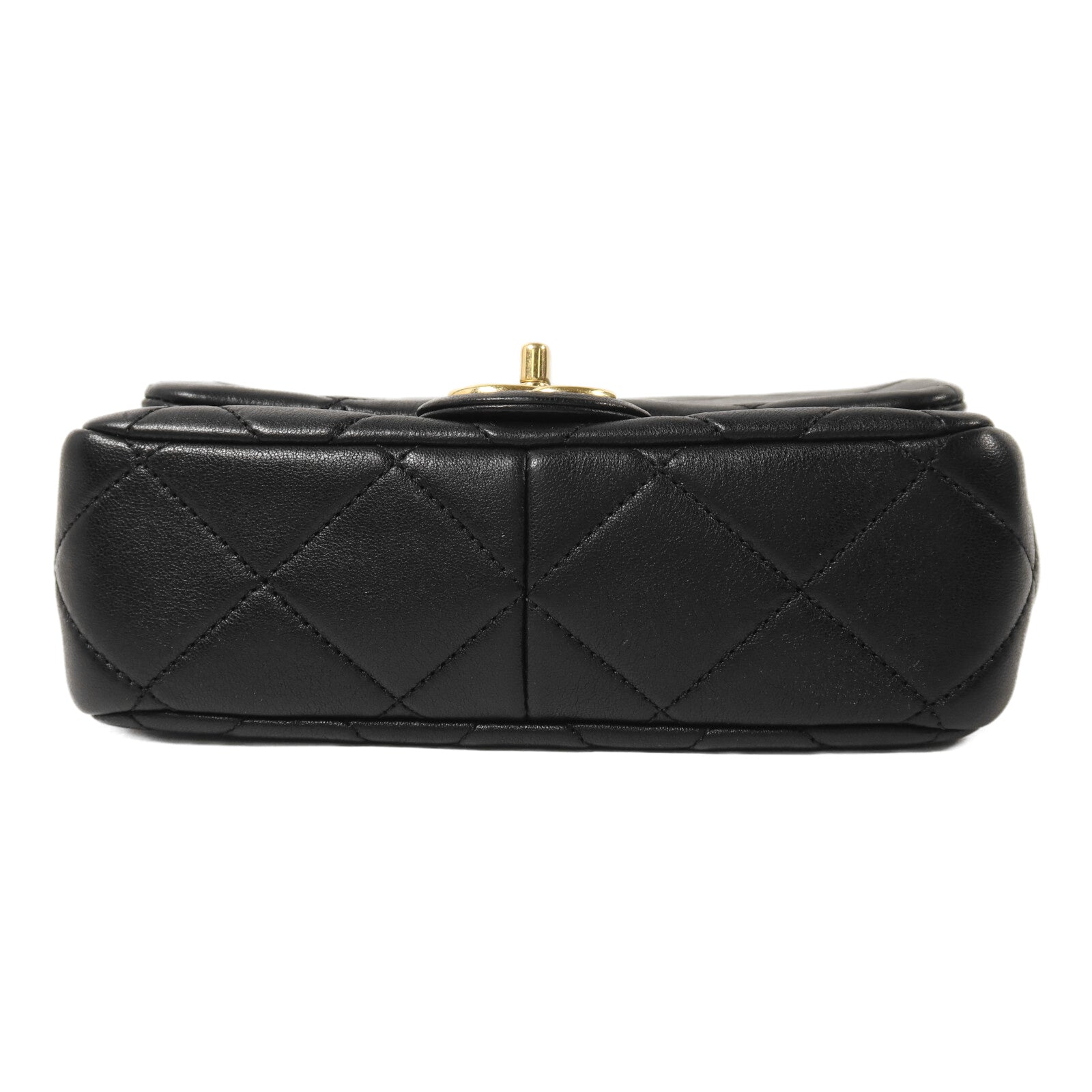 CHANEL 牛皮皮革Mini Matelasse金扣鏈帶手挽肩背兩用袋
