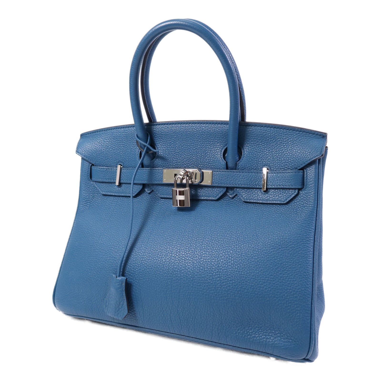 HERMES Togo皮革Birkin 30銀扣手挽袋Vert Bosphore