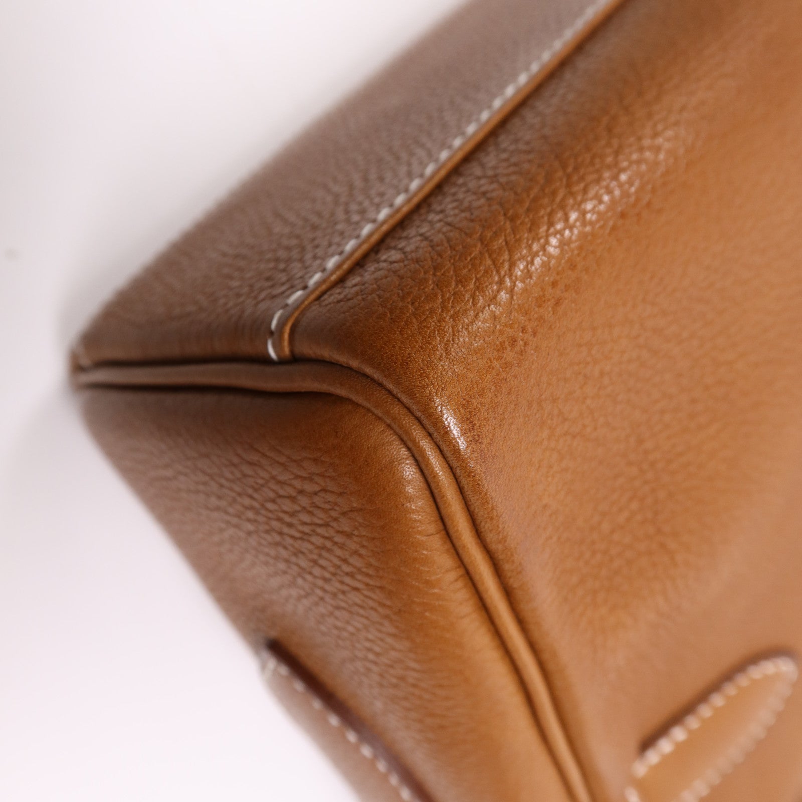 HERMES Barenia皮革Kelly Messenger PM銀扣肩背袋Fauve