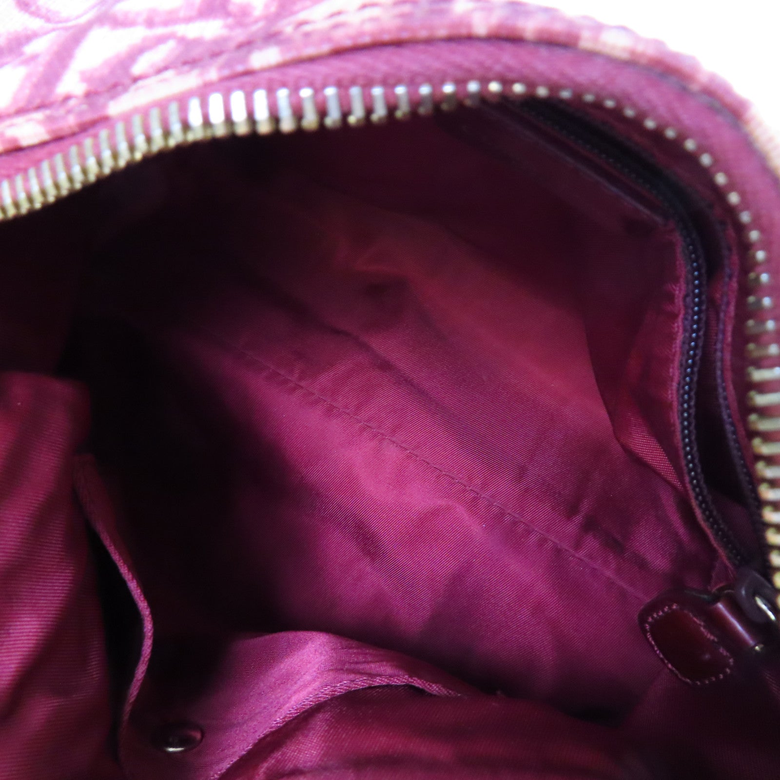 Dior Oblique塗層帆布Dior Handbag金扣手挽袋酒紅色