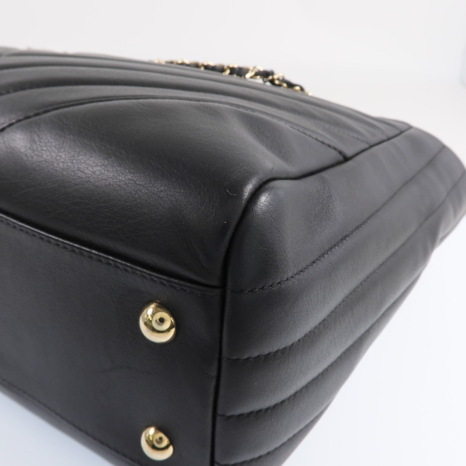 CHANEL 牛皮皮革2way Shoulder Bag金扣手挽肩背兩用袋