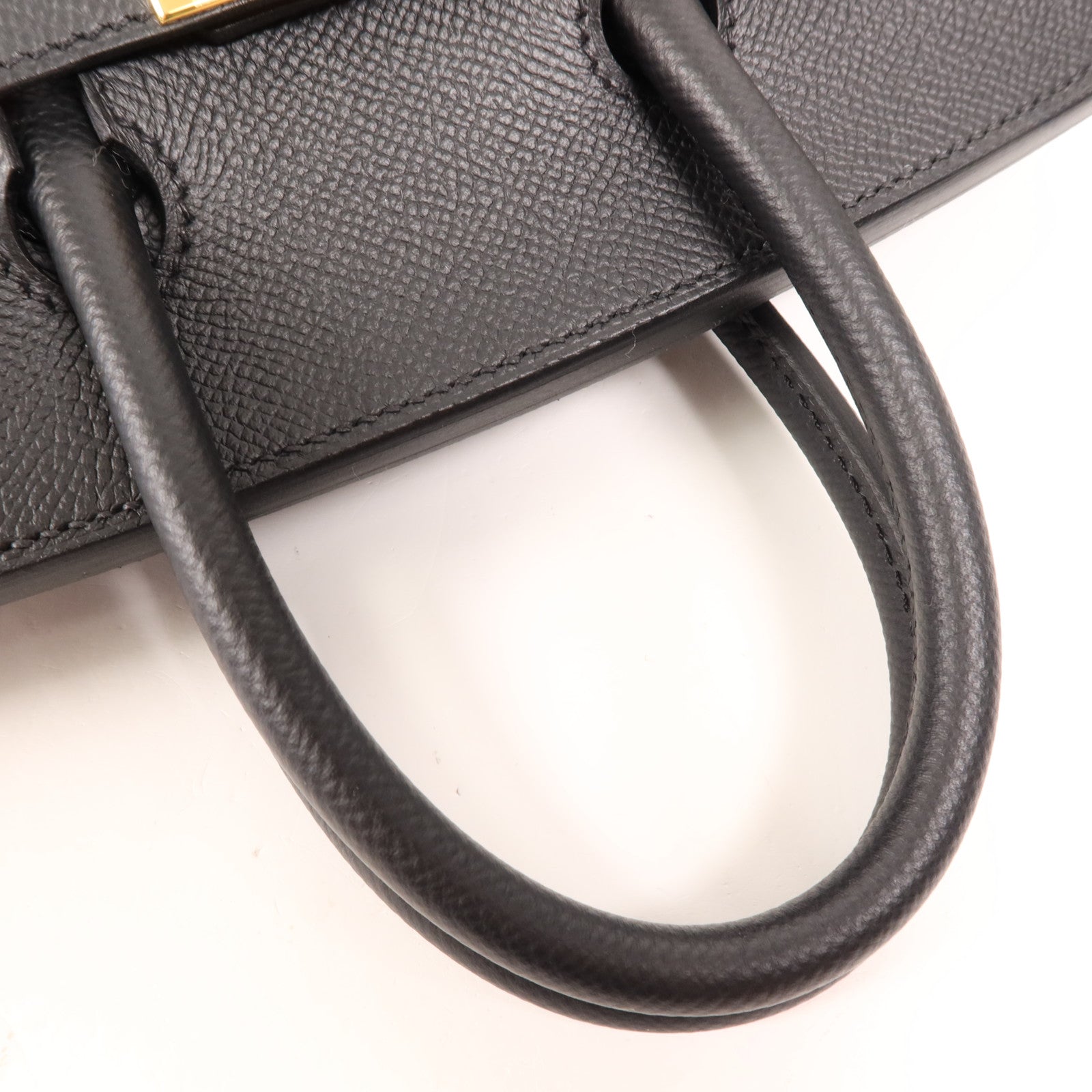 HERMES Epsom皮革Birkin 25金扣手挽袋Noir