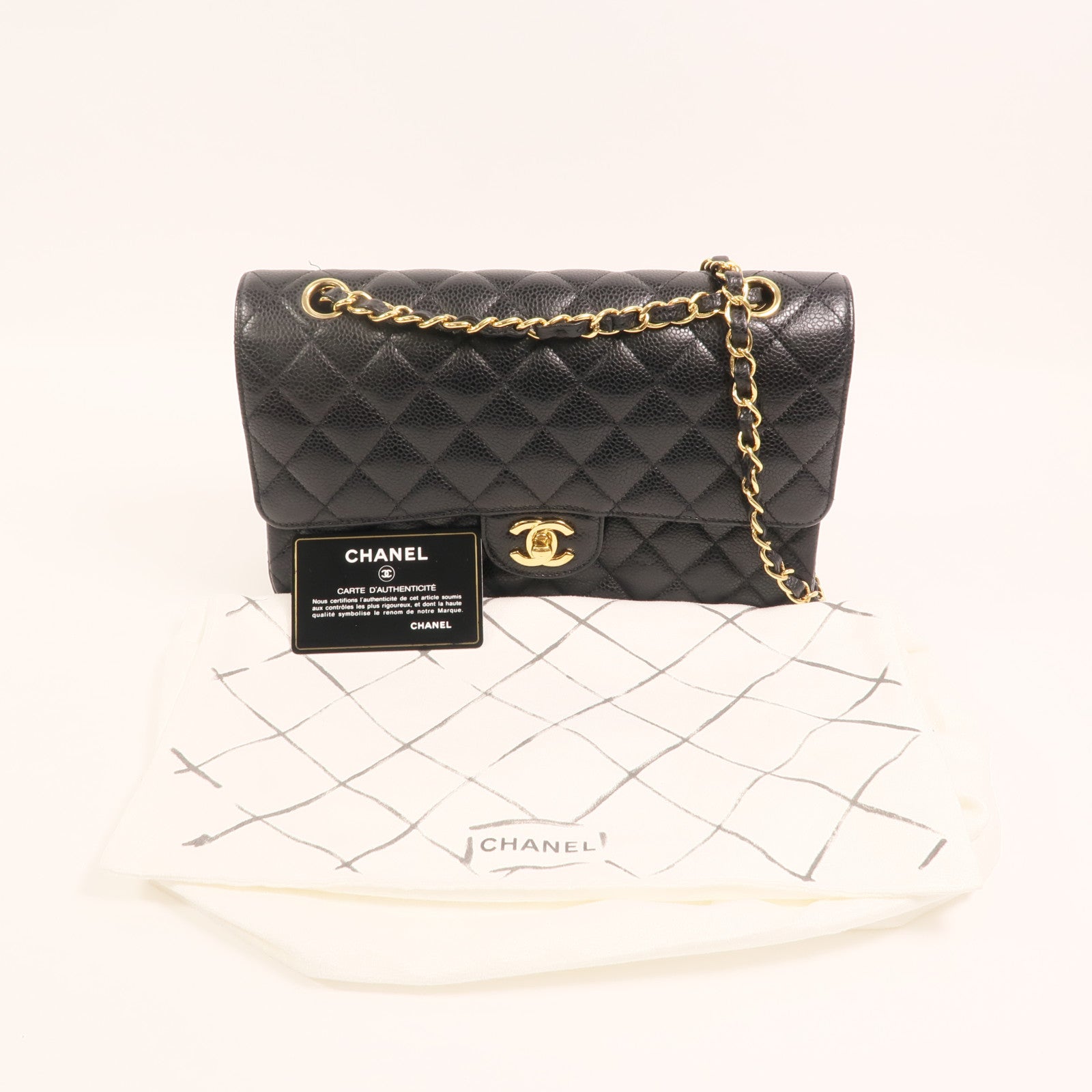 CHANEL 牛皮皮革Classic 25金扣鏈帶肩背袋