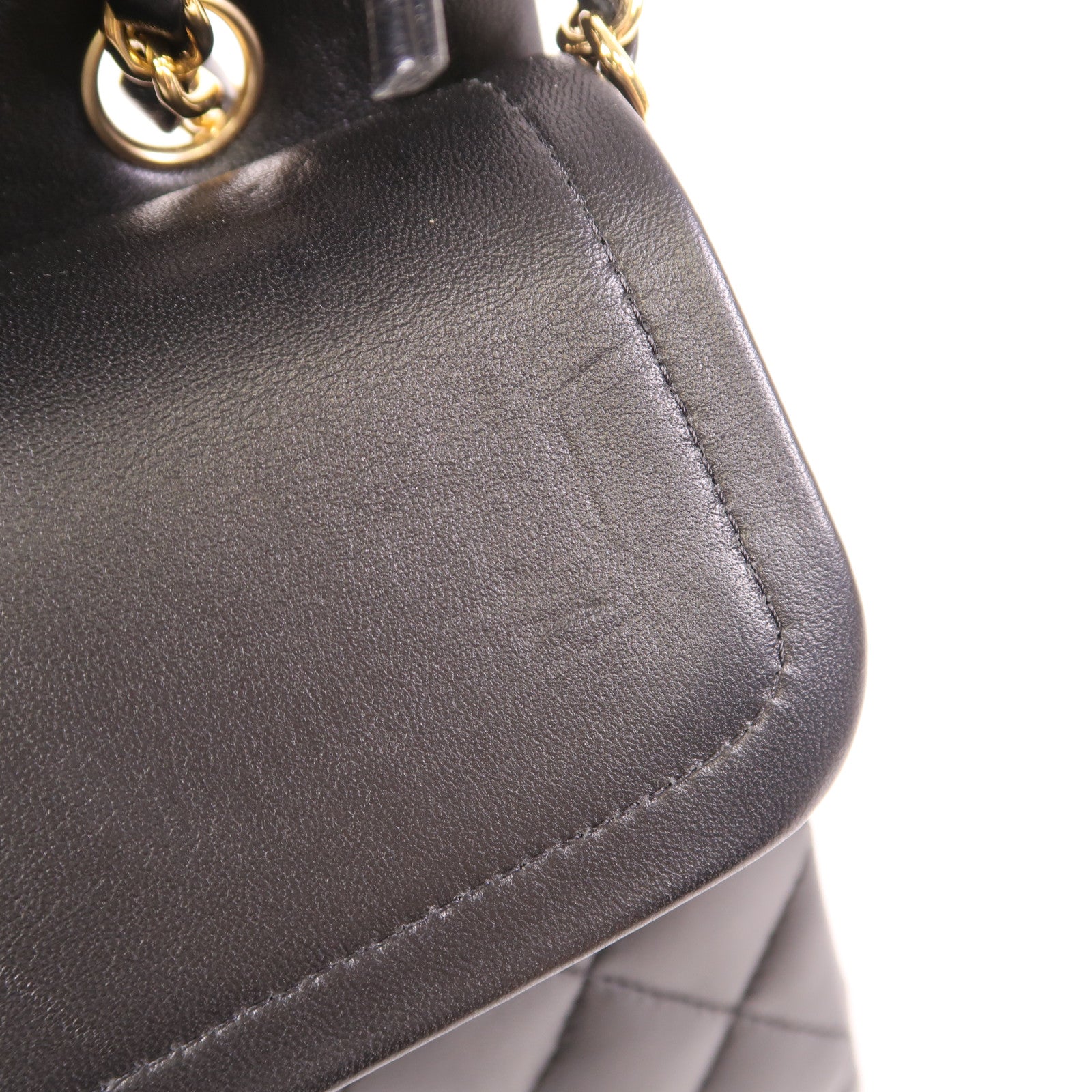 CHANEL CC GHW Classic 25 Chain Shoulder Bag Lambskin Leather Black