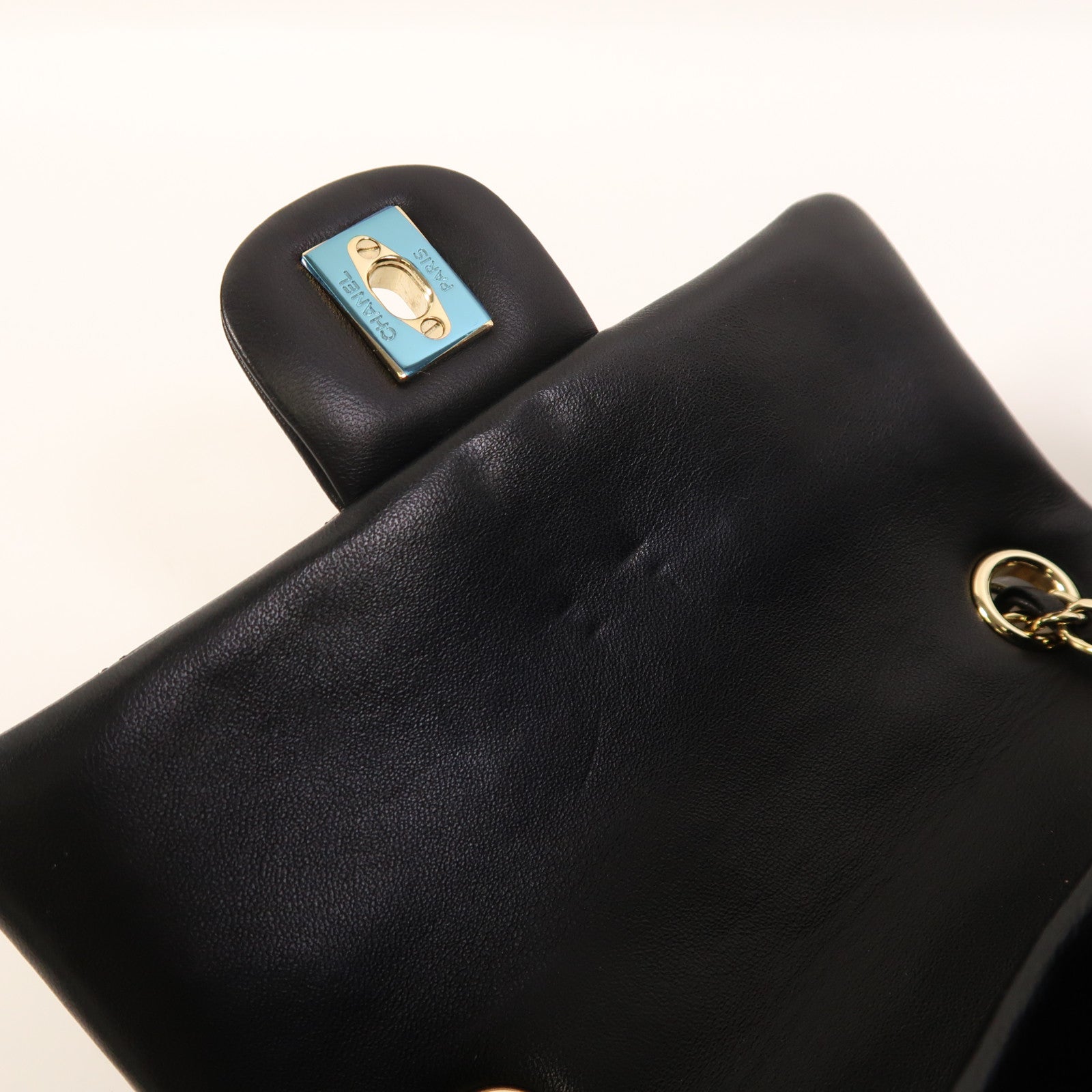 CHANEL 羊皮皮革Backpack金扣背包