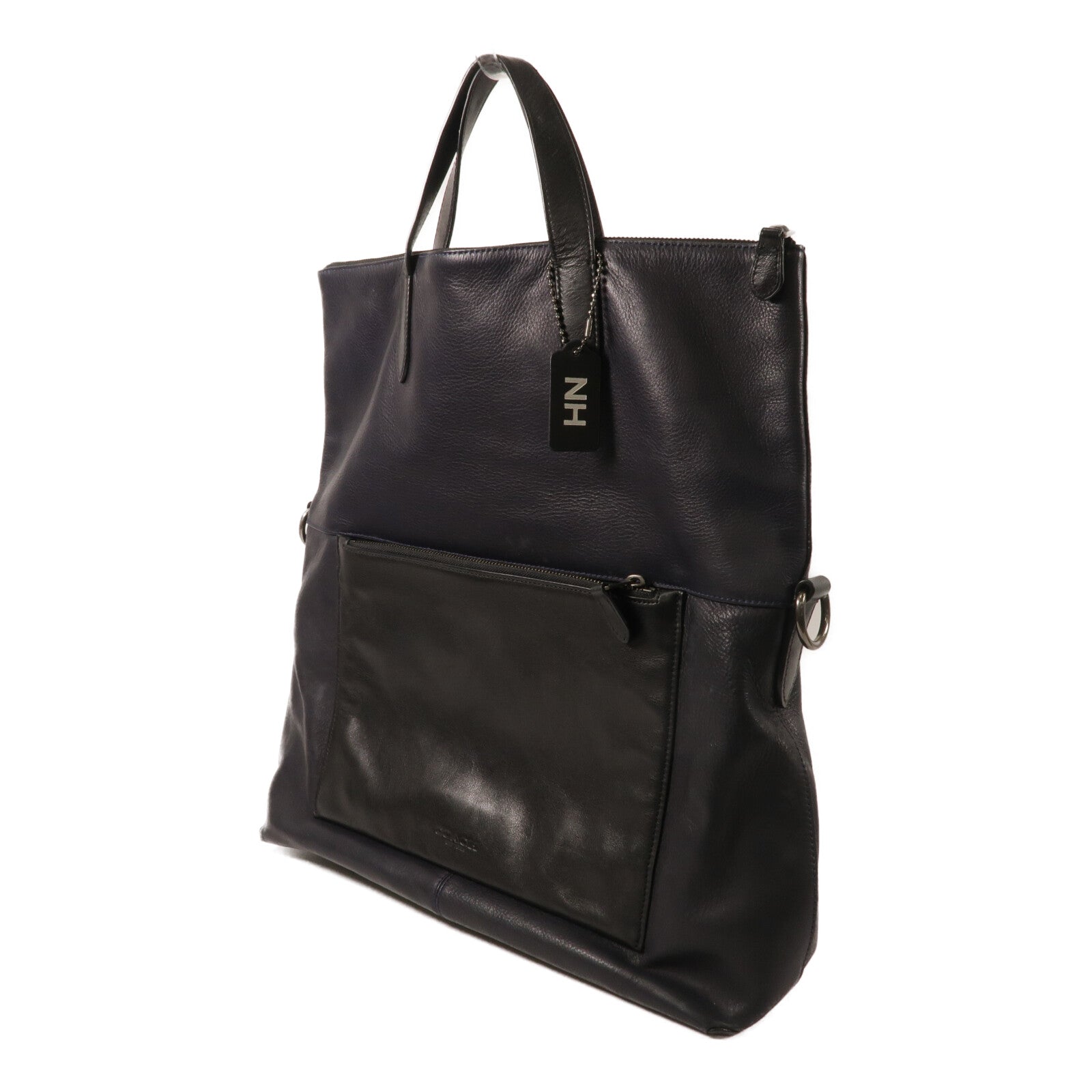 COACH 牛皮皮革Manhattan Foldover Tote Bag手挽肩背兩用袋