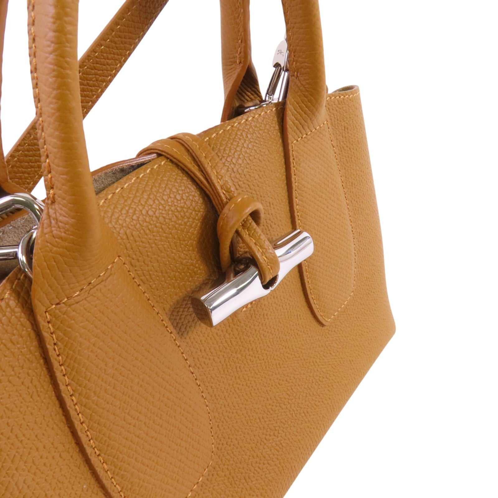 Longchamp 牛皮皮革2Way Shoulder Bag銀扣手挽肩背兩用袋