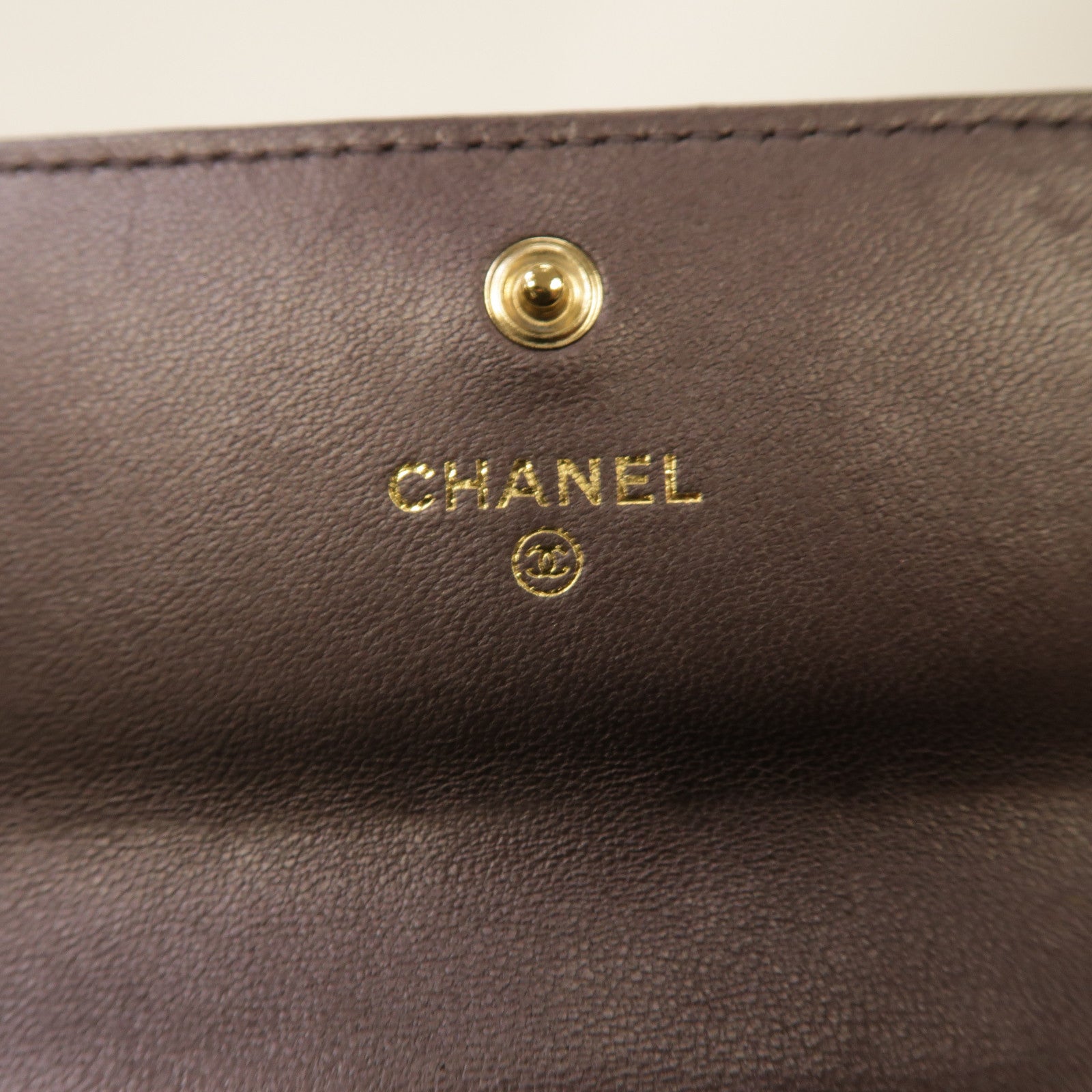 CHANEL 【激減優惠】菱格牛皮皮革Long Wallet金扣長錢包紫色